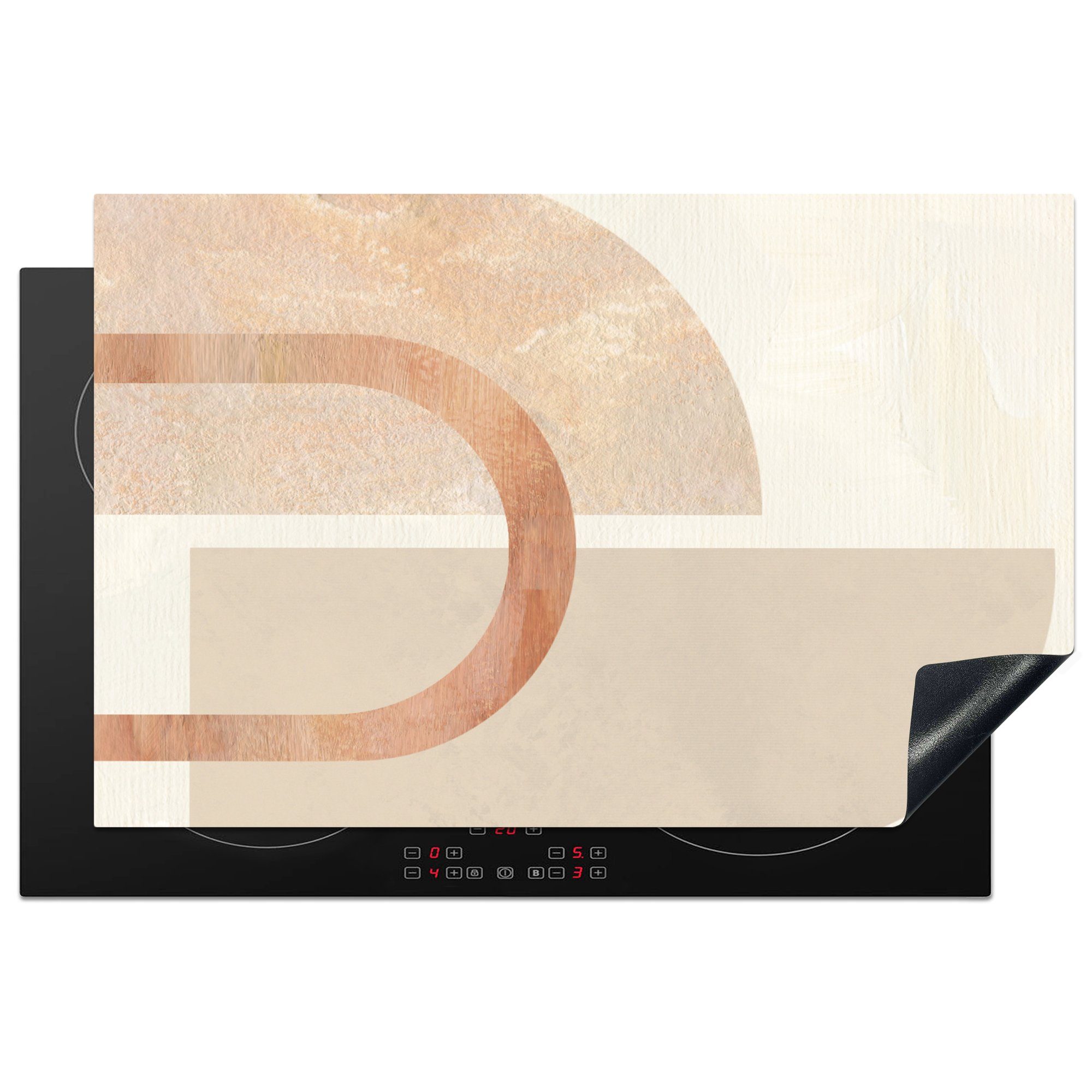 MuchoWow Herdblende-/Abdeckplatte Marmor - Rosa - Abstrakt, Vinyl, (1 tlg), 81x52 cm, Induktionskochfeld Schutz für die küche, Ceranfeldabdeckung