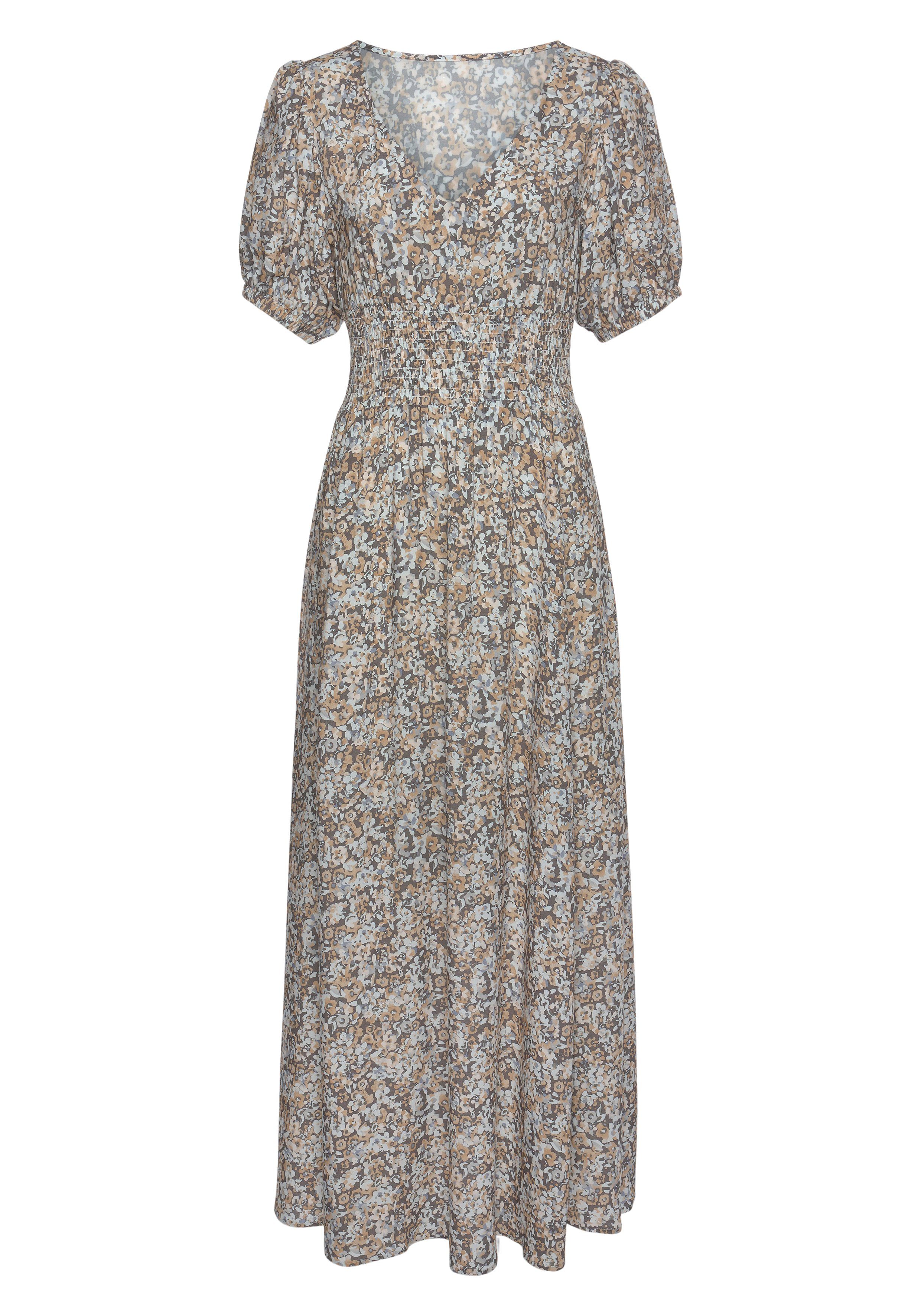 Vivance Maxikleid mit Blümchendruck und V-Ausschnitt, günstig online kaufen