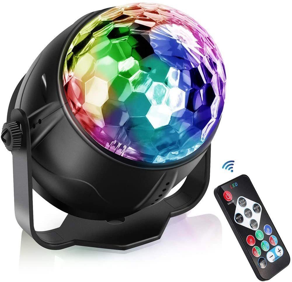 Leway LED-Sternenhimmel »LED Party Lampe Disco Ball Musik gesteuert mit 7  Farben RGB 360 ° drehbar für Auto Kinderzimmer Party«