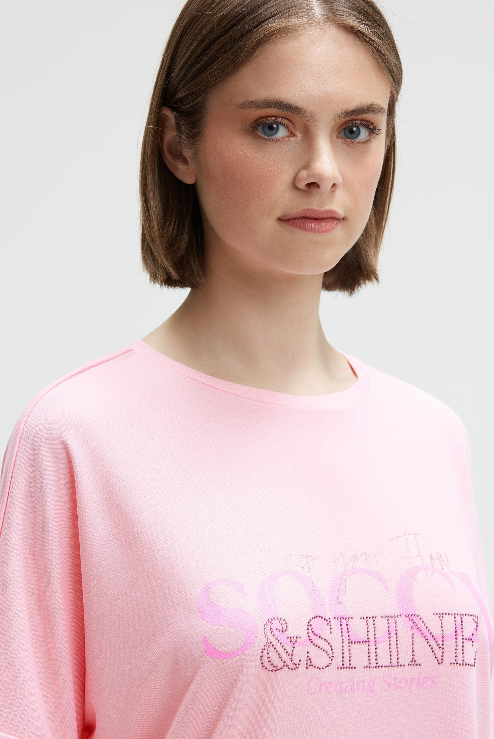 SOCCX Rundhalsshirt mit Fledermausärmel