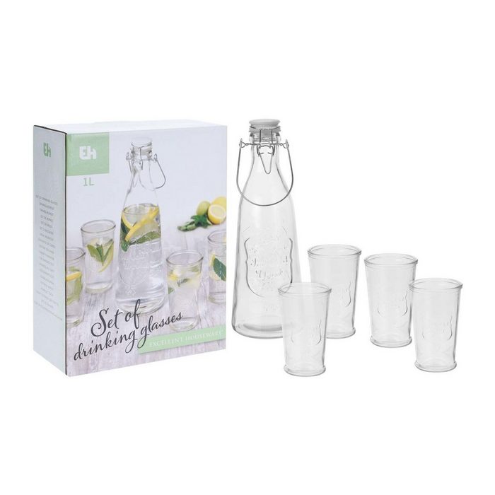 HTI-Living Glas Trinkglas-Set mit Flasche 5-tlg. Glas
