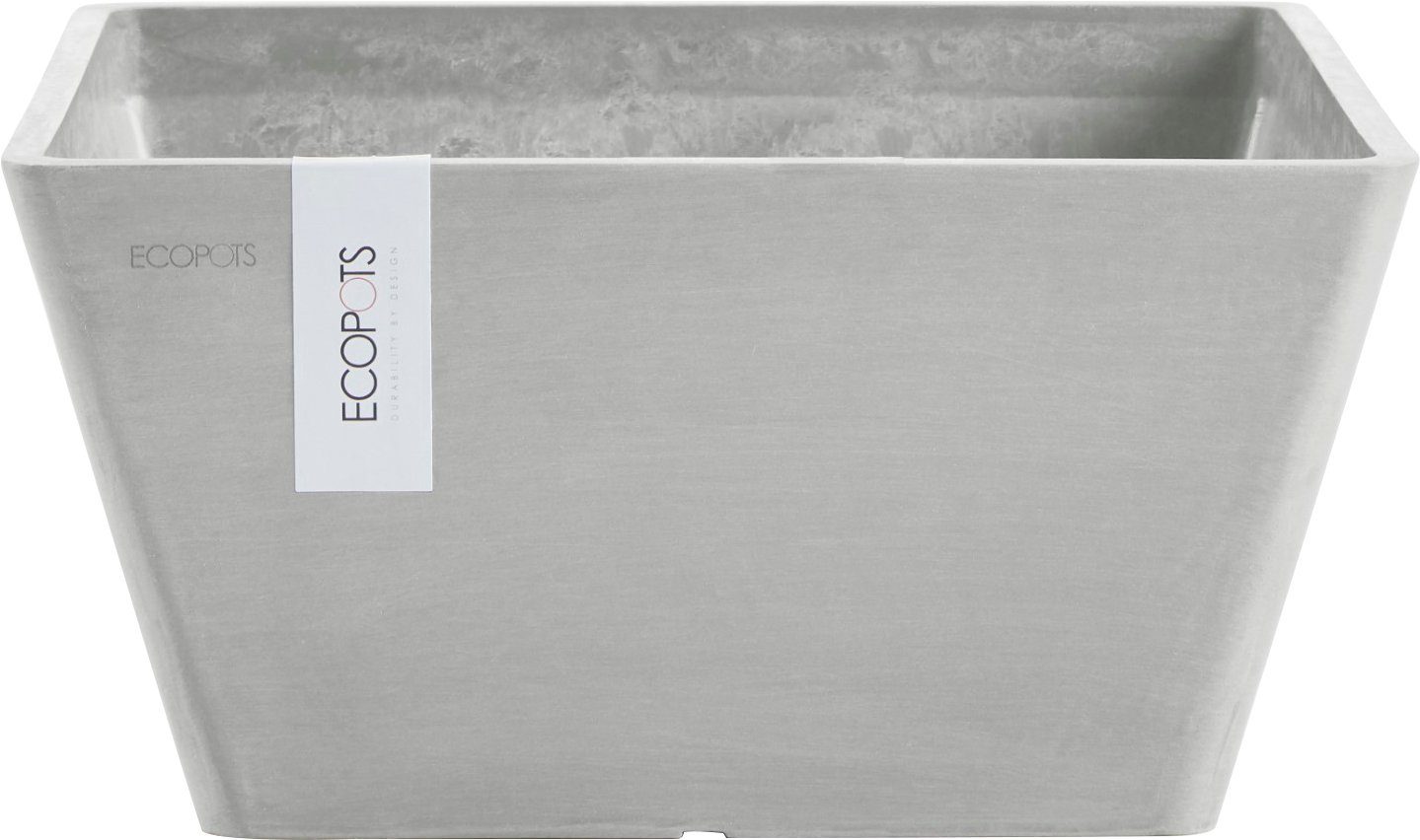 BERLIN Blumentopf Grey, cm 31x31x15,5 BxTxH: White ECOPOTS
