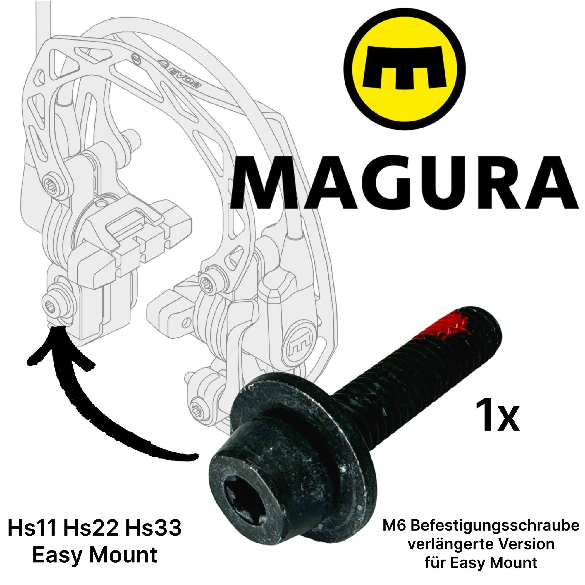 Magura Felgenbremse Magura M6 Torx T25 Befestigungsschraube für Bremszylinder EASY MOUNT