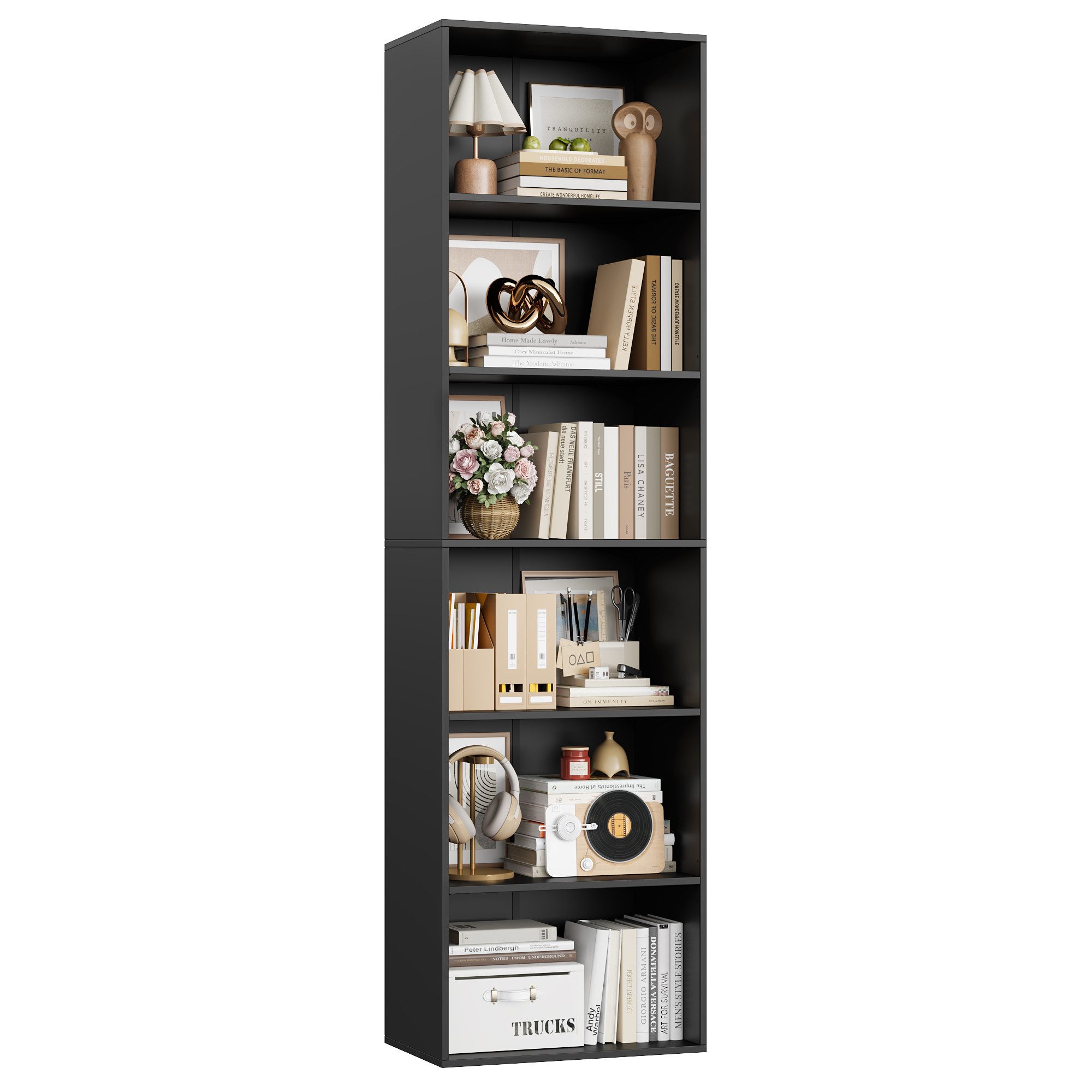 Homfa Bücherregal Regal mit 6 Fächern, 190,5cm Bücherschrank Standregal, ve günstig online kaufen