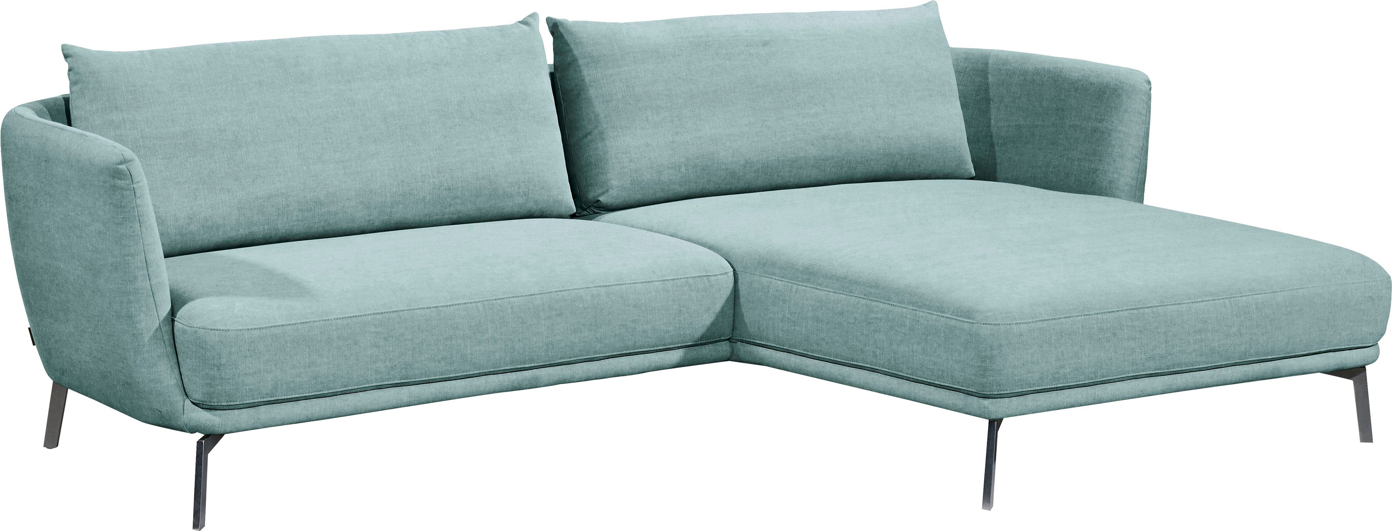 SCHÖNER WOHNEN-Kollektion Ecksofa Pearl, zeitlos und elegant, 5 Jahre Hersteller-Garantie, bequem, L-Form, Maße (B/H/T): 270/71/160 cm, Füße Metall