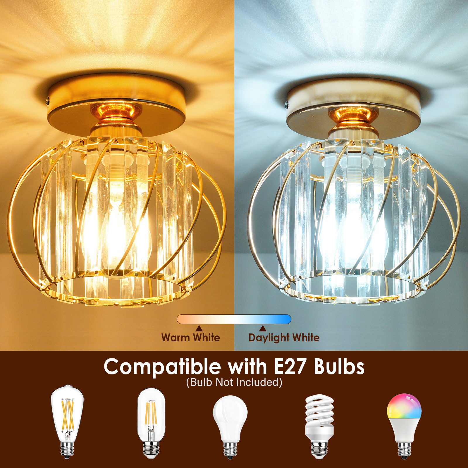 POPOLIC Deckenleuchte Moderne Kristall-Deckenlampe, Mini-Deckenleuchten aus günstig online kaufen