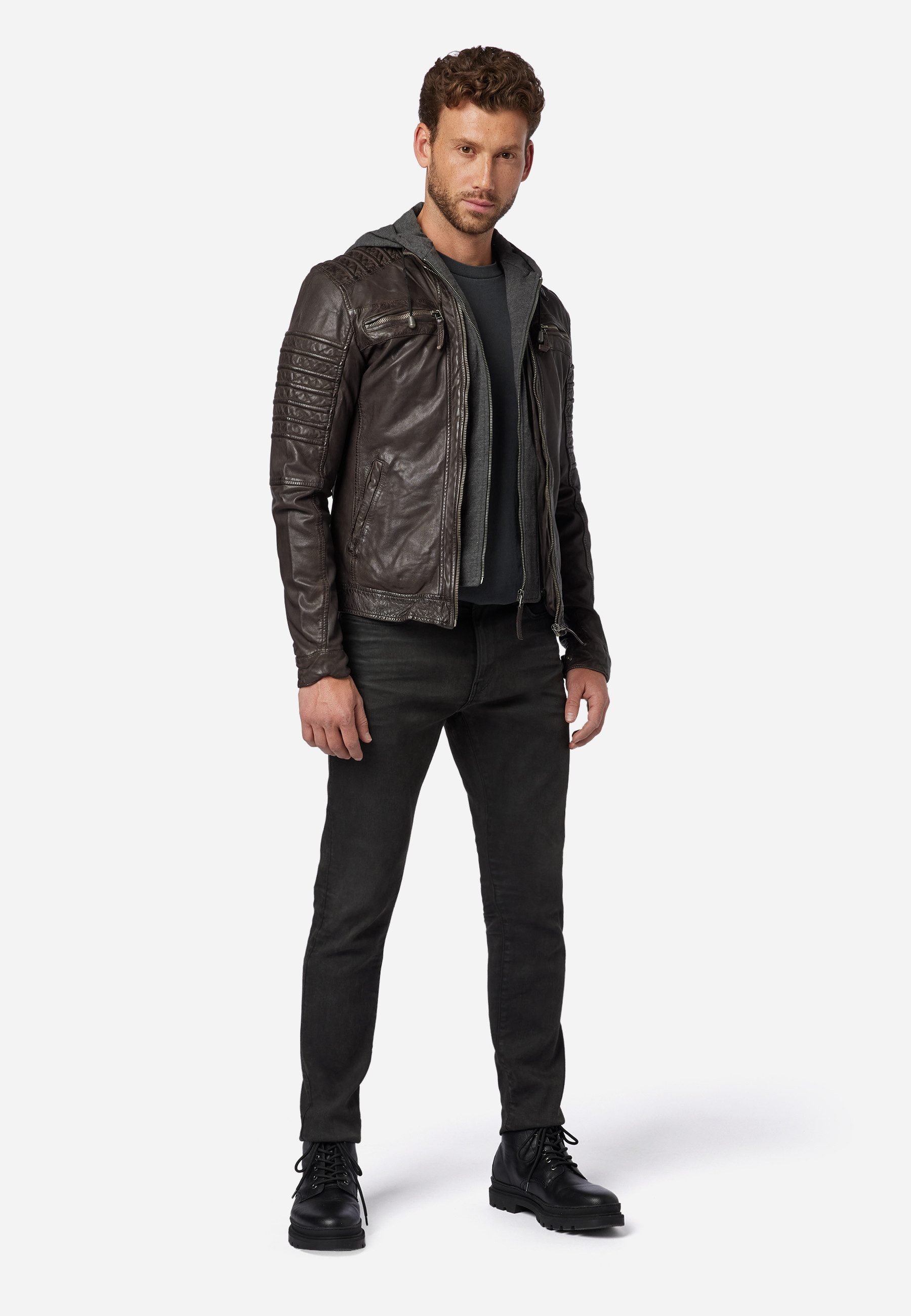 RICANO Lederjacke 12815 Hood Lederjacke mit günstig online kaufen