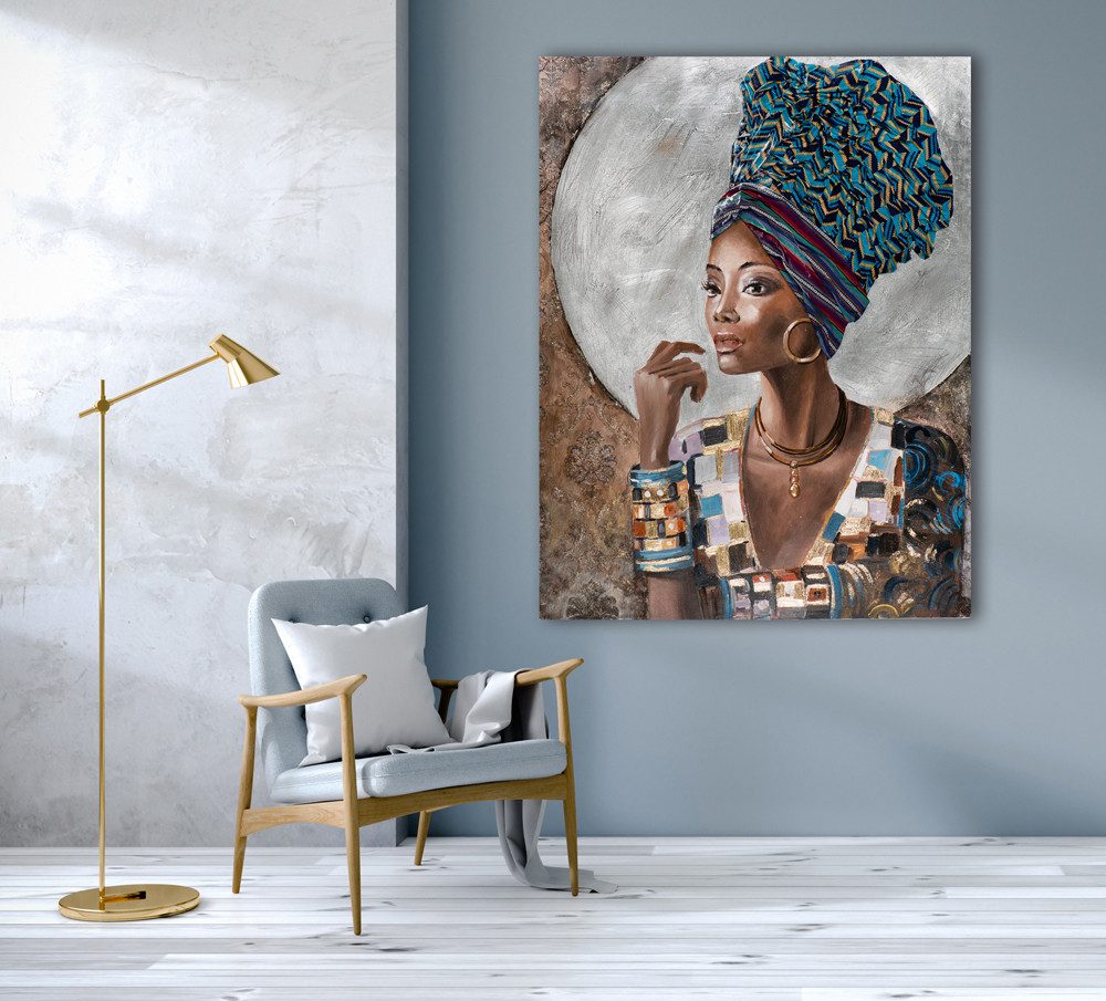 ArtUniverse Gemälde Leinwandbild Geschmückte Schönheit 115 x 150 cm, Menschenmotiv
