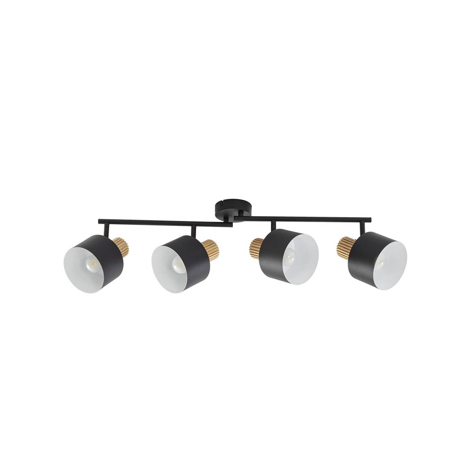 Lindby Deckenstrahler Lenja, Metall, Schwarz IP20, 4 x 10 W LED