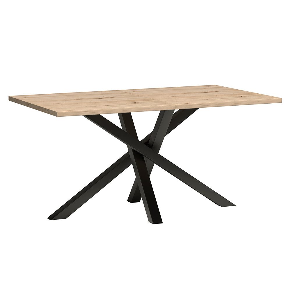 Lomadox Esstisch CALLAO-161, ausziehbar 160-260 cm Eiche mit Metallgestell günstig online kaufen