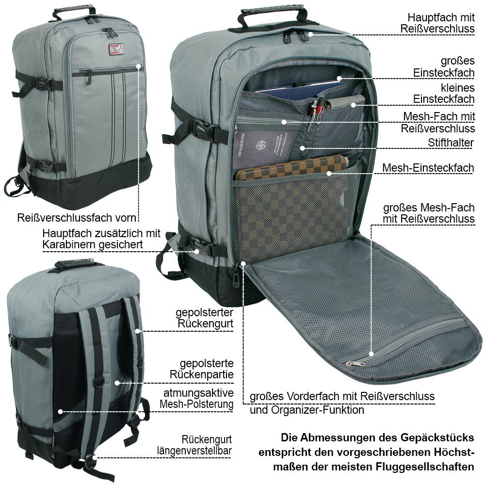 BAG STREET INTERNATIONAL Reisetasche - Airport Handgepäck-Format, großer Rucksack, robust, viele Fächer