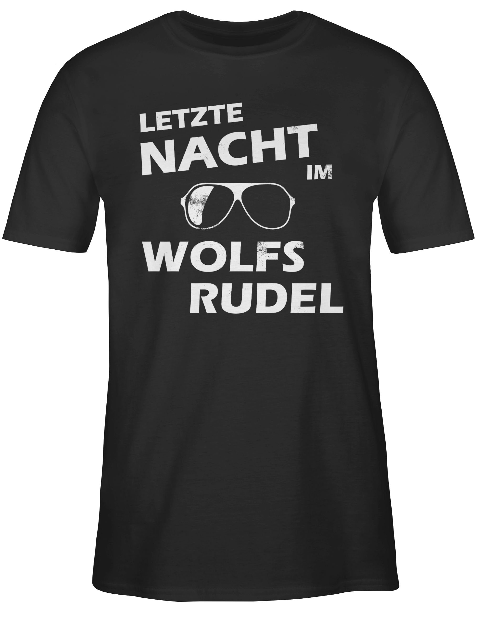 Wolfsrudel Shirtracer - T-Shirt 1 Schwarz im Männer Nacht JGA Hangover Letzte