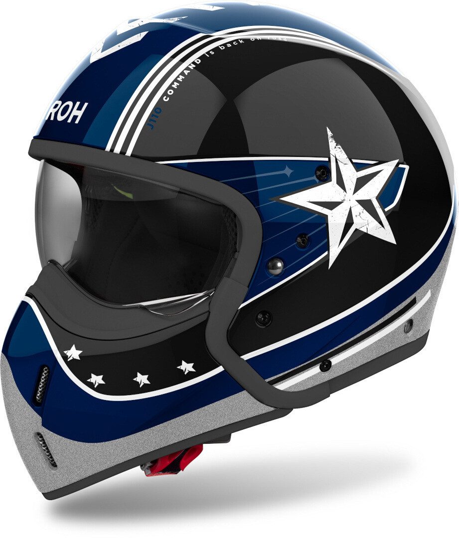 Airoh Motorradhelm J110 Command Jethelm, Bluetooth, Ratschenverschluss