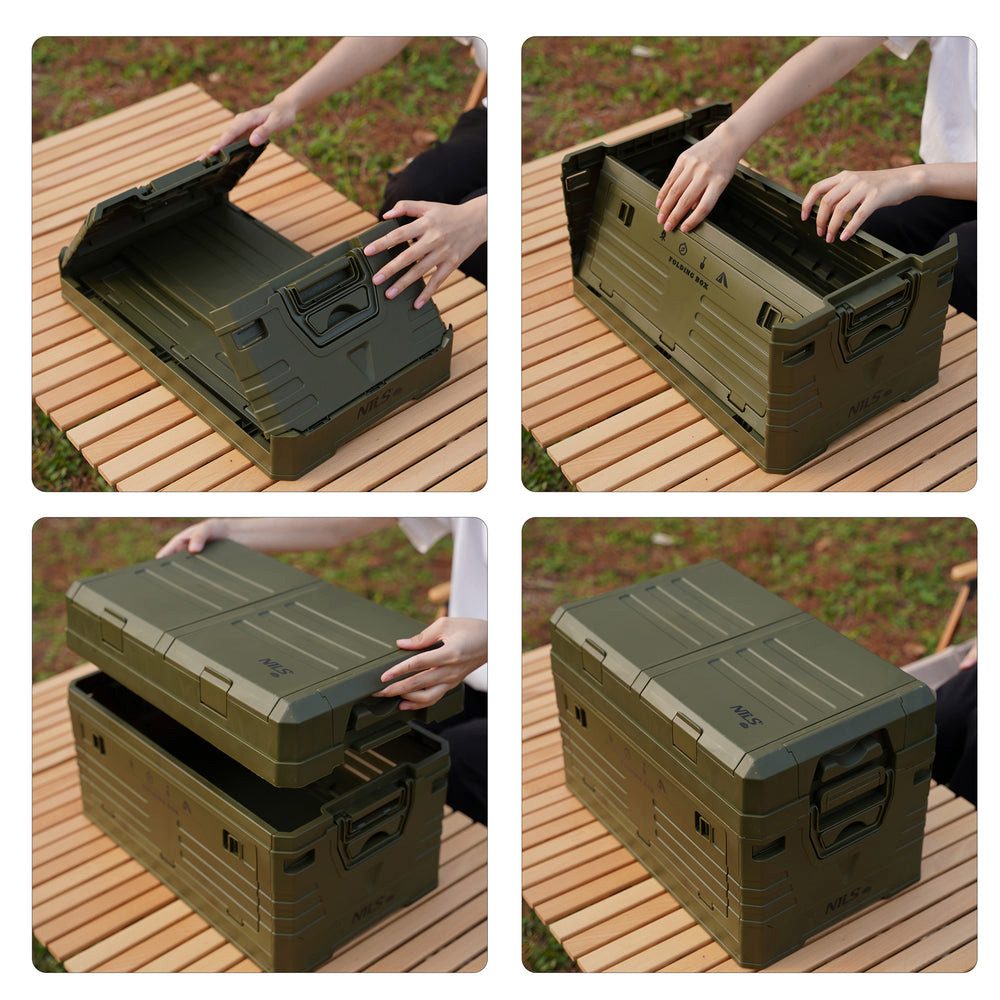 NILS CAMP Faltbox Faltbox Aufbewahrungsbox Campingbox (Spar-Set, 1 St., 48 x 30 x 31 cm faltbar), faltbar, stapelbar, 42 l, 50 kg Traglast