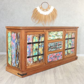 Oriental Galerie Wandregal Massivholz Sideboard mit Türen und Schubladen 180 cm