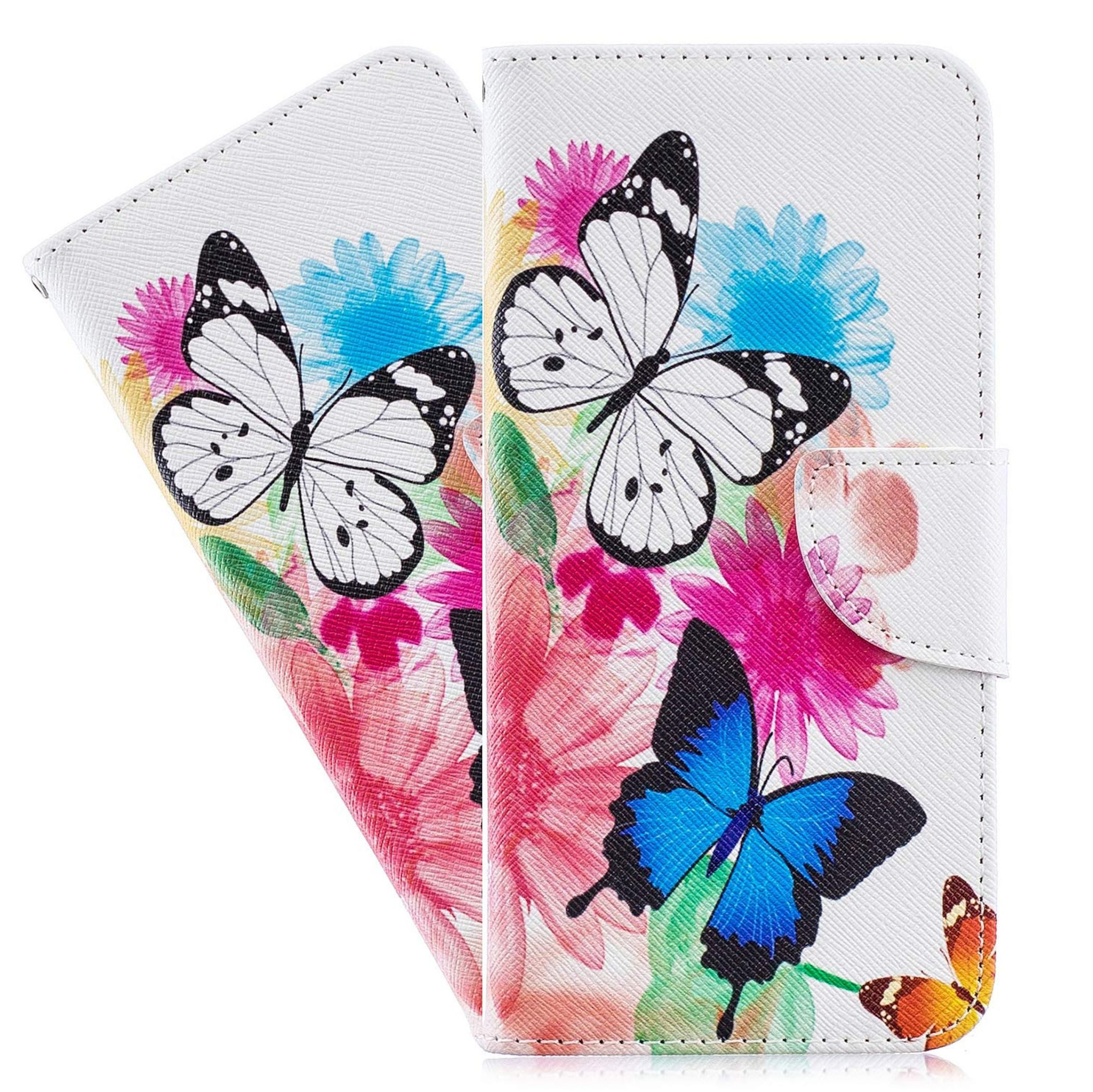 Wigento Smartphone-Hülle Für Xiaomi Redmi 15 5G Kunstleder Book Wallet Motiv Tasche Hülle, Kunst-Leder Schutzhülle magnetischer Verschluss