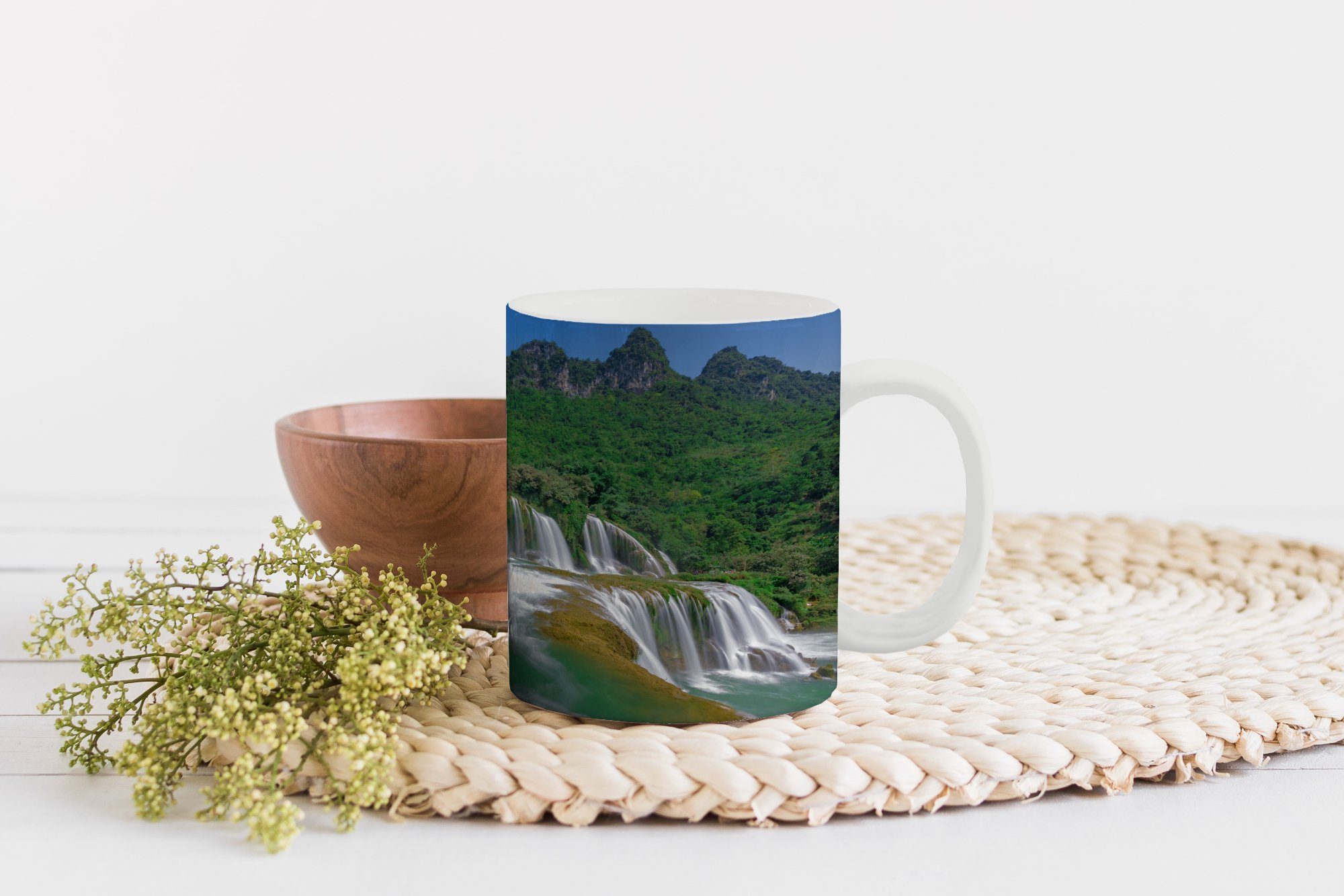 MuchoWow Tasse Wasserfälle - Teetasse, Keramik, - Kaffeetassen, Becher, Geschenk Natur, Teetasse, Berge