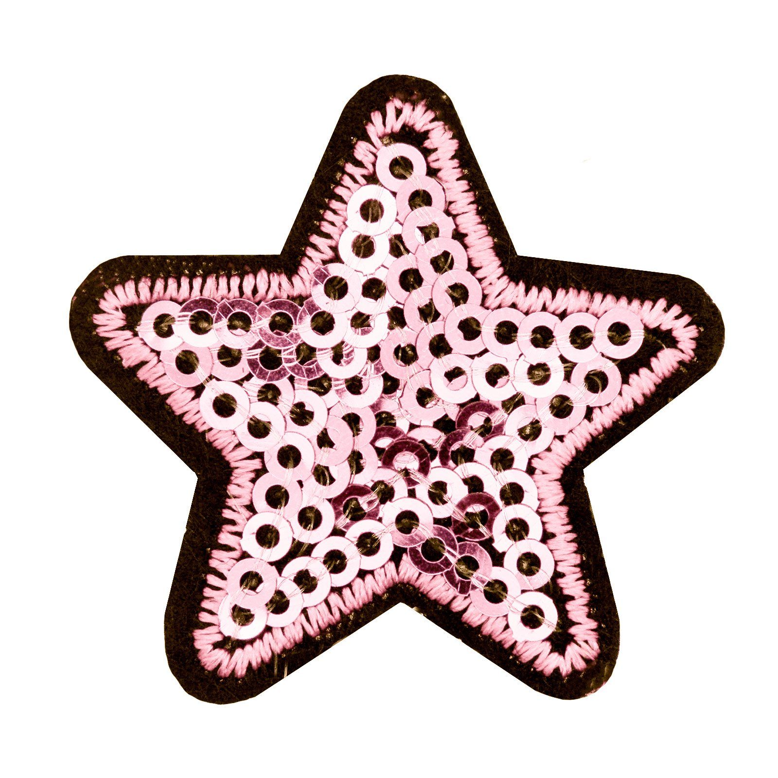 maDDma Aufnäher 10 Pailletten Aufbügler, Aufnäher Stern 35mm, Farbwahl, 100% Polyester, altrosa