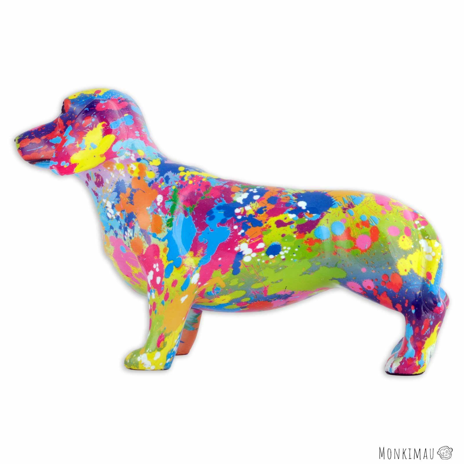 Monkimau Tierfigur Dackel Figur - Deko Figuren Garten Tiere Dekoration Wohnzimmer (Packung)