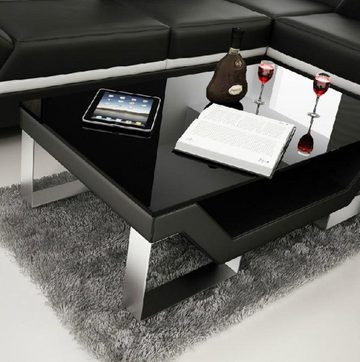 JVmoebel Couchtisch Sofatisch Glas Design Tisch Wonzimmer Leder Couch Beistell Tische