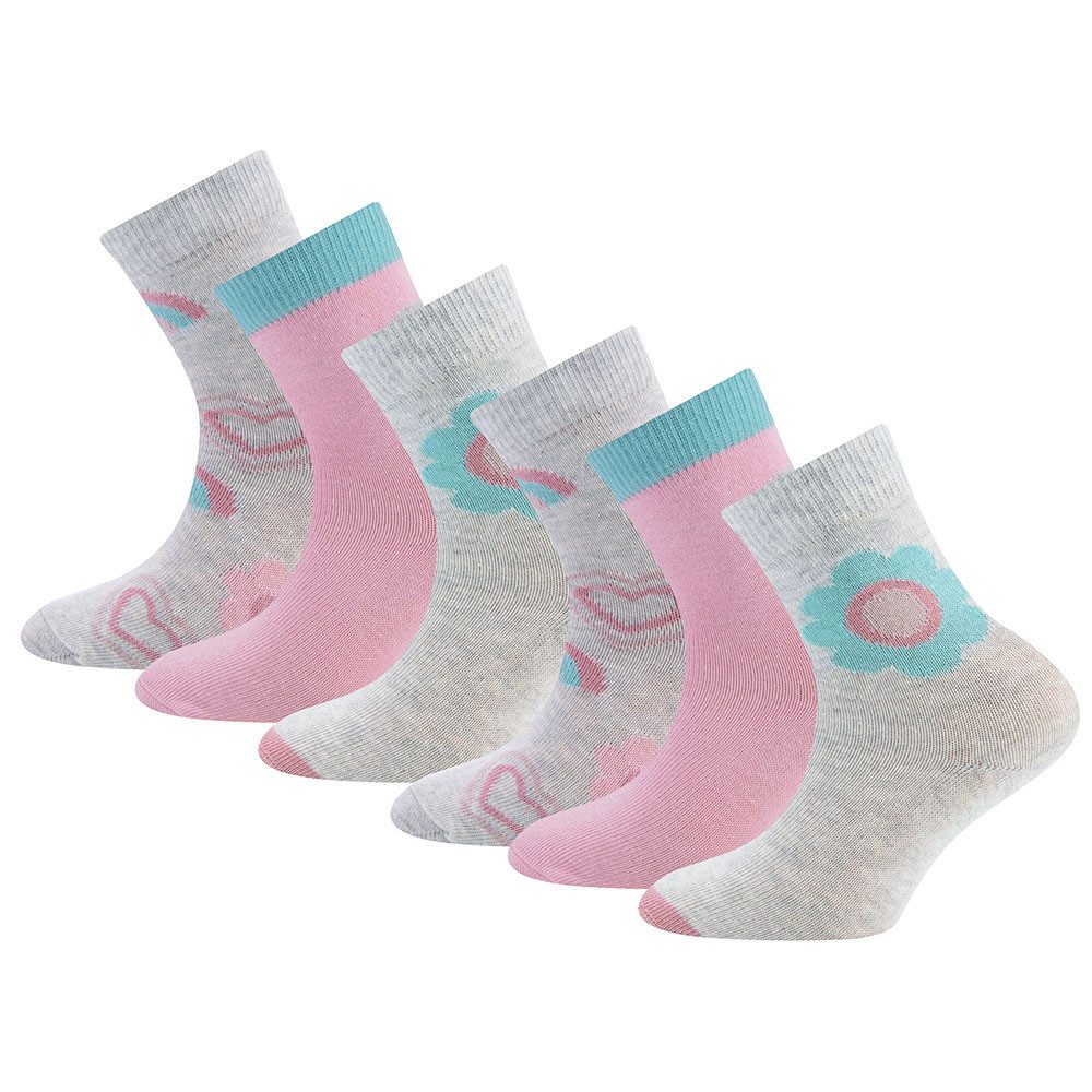 Ewers Socken Socken 6er Pack GOTS Blumen/Herzen (6-Paar)
