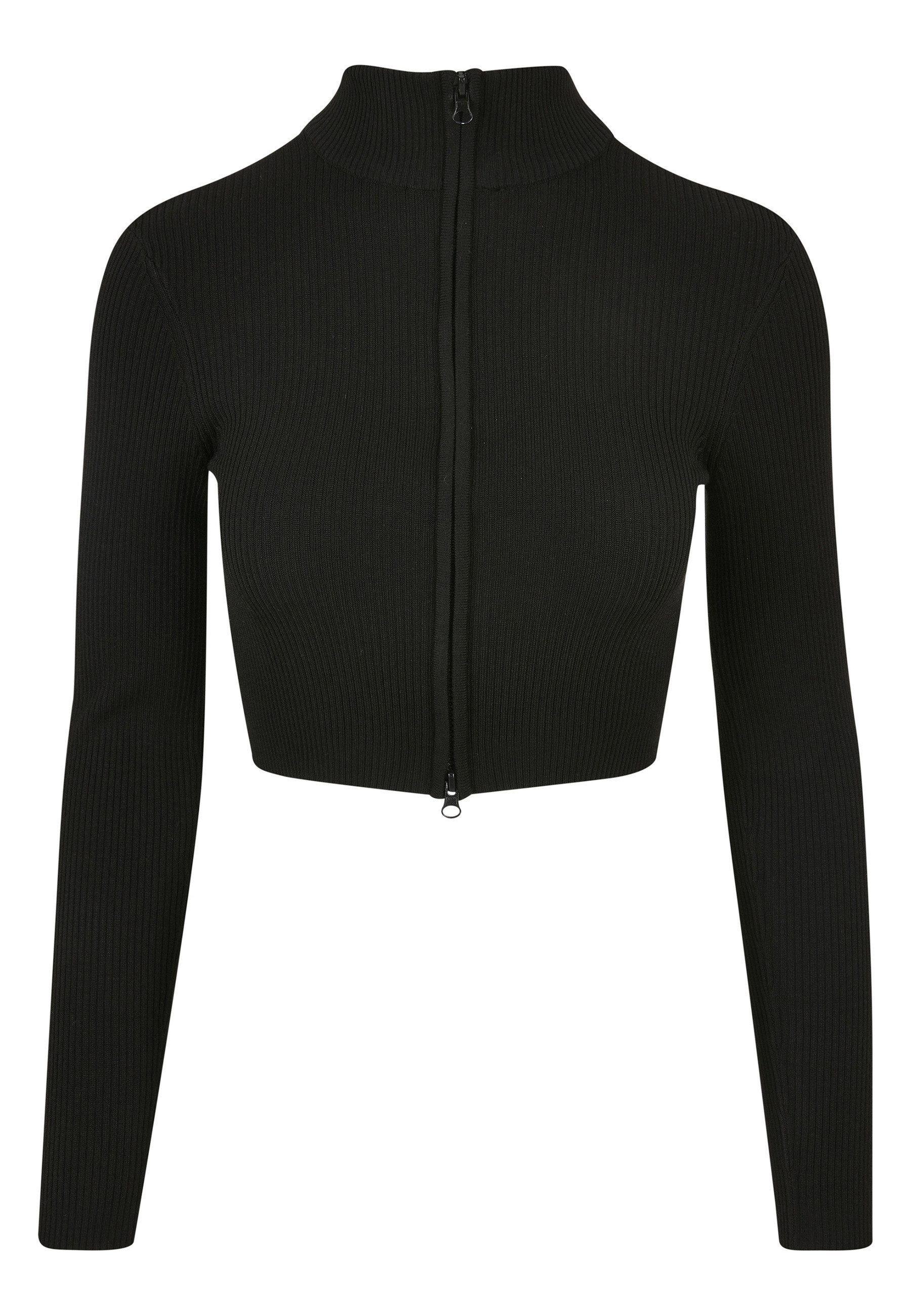 URBAN CLASSICS Cardigan Urban Classics Damen Ladies Cropped Rib Knit Zip Cardigan (1-tlg)