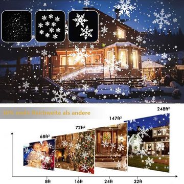 GelldG Projektionslampe Schneeflocken-Projektor, drehbare Weihnachtsschneefall-Lichter