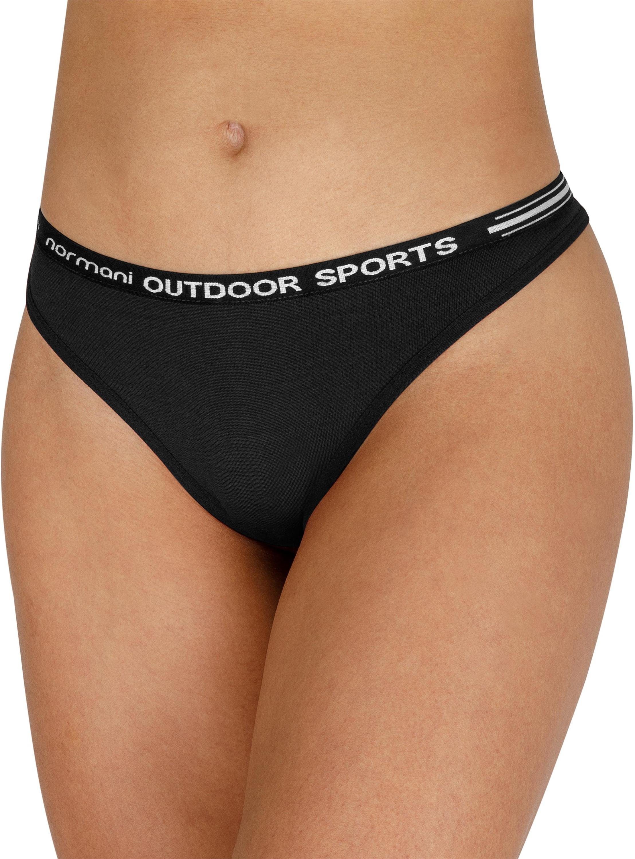 - Tanga 3er normani Pack Merinounterwäsche Merino Damen Unterhose (1-St) Tanga Bio-Merinowolle Schwarz String 100% Sport Outdoor „Dubbo“