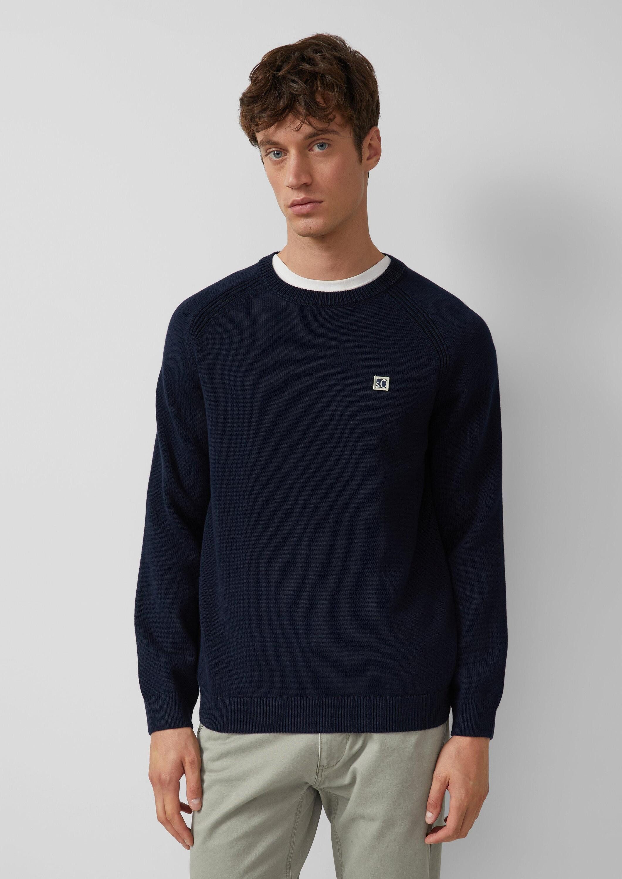 s.Oliver Longpullover Strickpullover Strickpullover aus Baumwolle mit Ragla günstig online kaufen