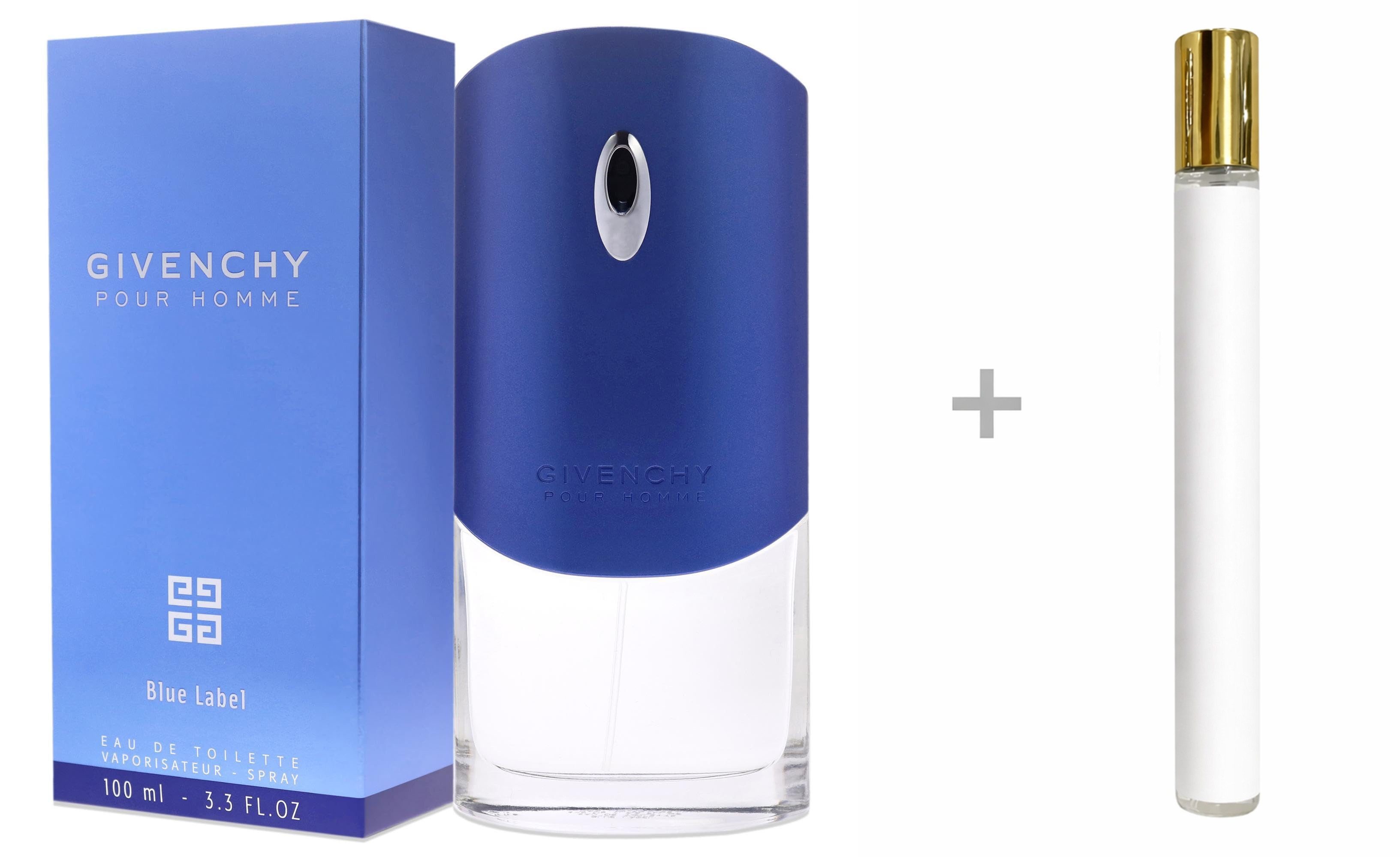 GIVENCHY Duft-Set Pour Homme Blue Label Eau de Toilette (EDT) Herren Spray mit Reiseduft, Frisch-würziger Duft mit Grapefruit, Lavendel, Kardamom und Zedernholz