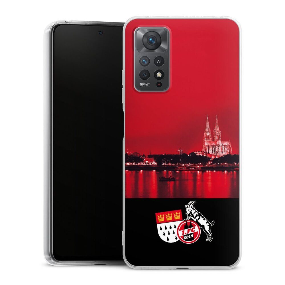 DeinDesign Handyhülle Skyline 1. FC Köln Offizielles Lizenzprodukt Skyline Köln Rot, Xiaomi Redmi Note 11 Pro 4G Silikon Hülle Bumper Case Smartphone Cover