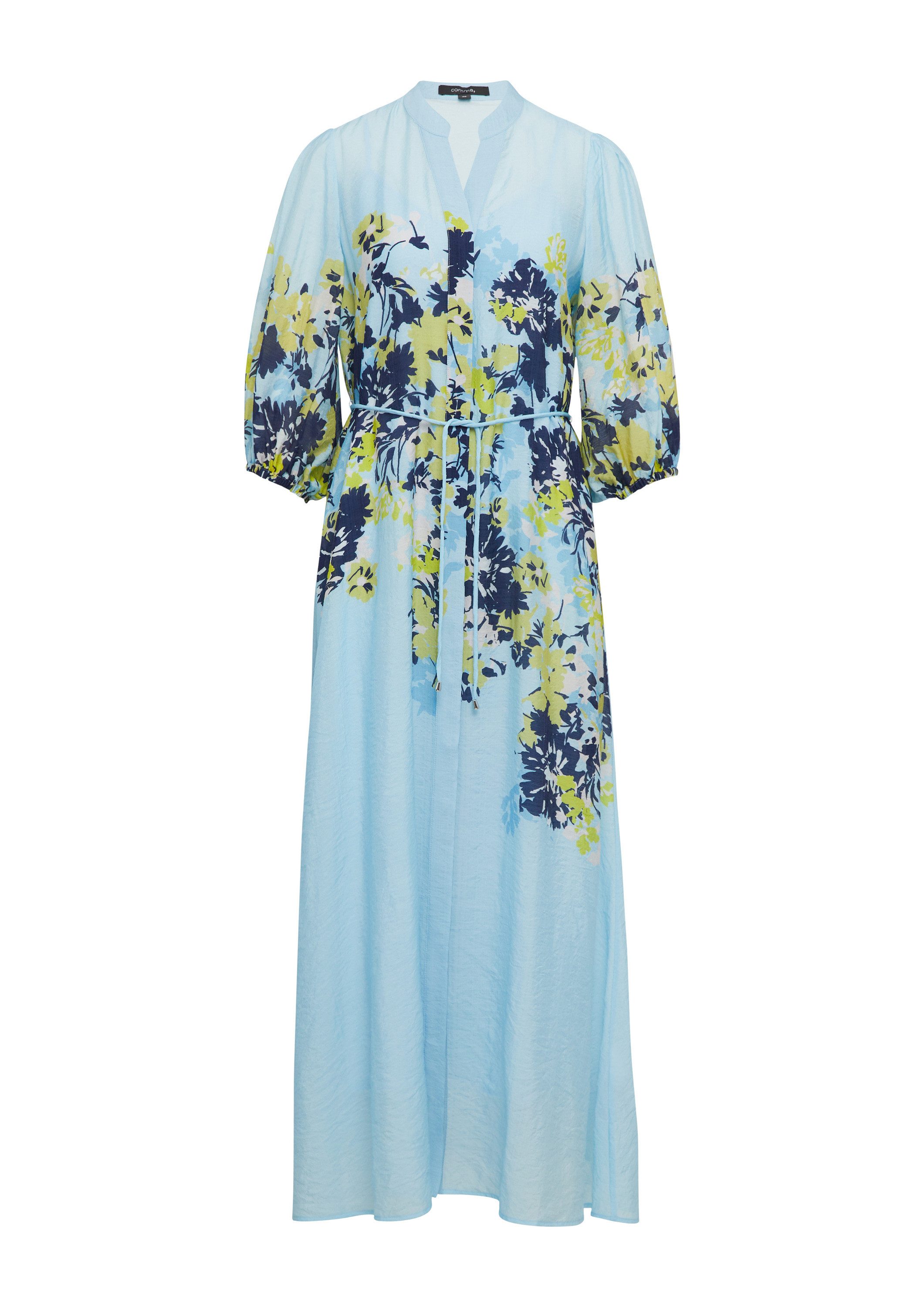 comma Maxikleid Kleid Langes Tunikakleid mit weitem 3/4-Ärmel günstig online kaufen