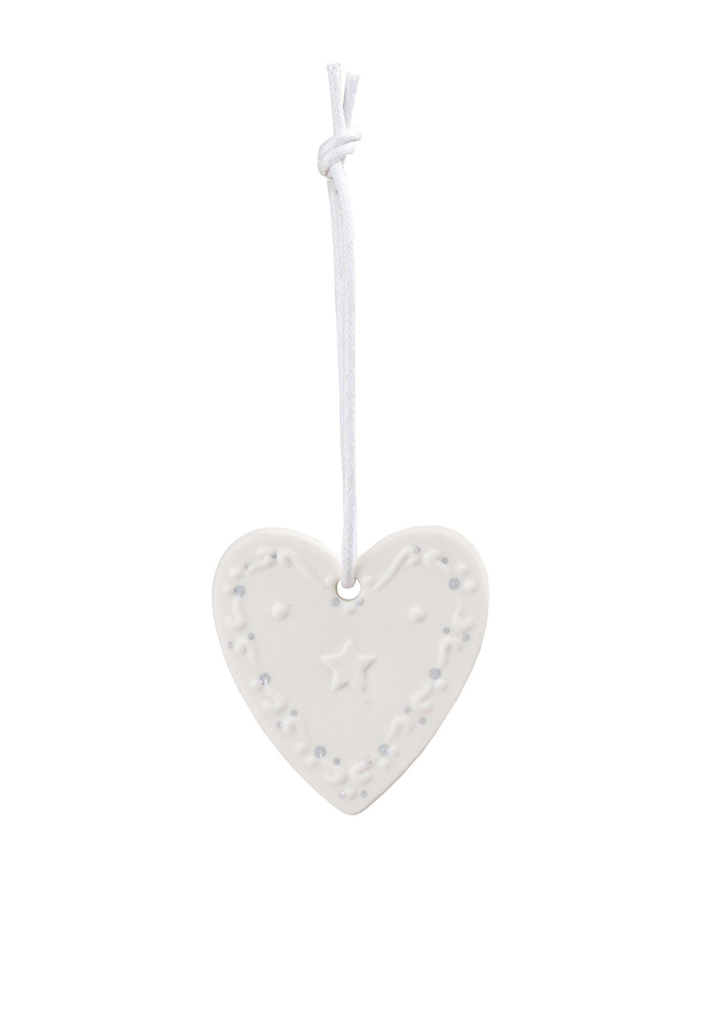 Räder Design Christbaumschmuck Porzellan Lebkuchenherzanhänger Stern