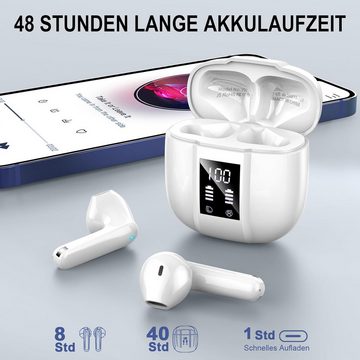 Renimer Kabellos Bluethooth 5.3 IP7 Wasserdich In-Ear-Kopfhörer (Effektives Training mit innovativen Technologien für schnelle Fortschritte., mit Mikrofon, 48H Immersiver Deep Bass Earbud, Digitale LED-Anzeige)