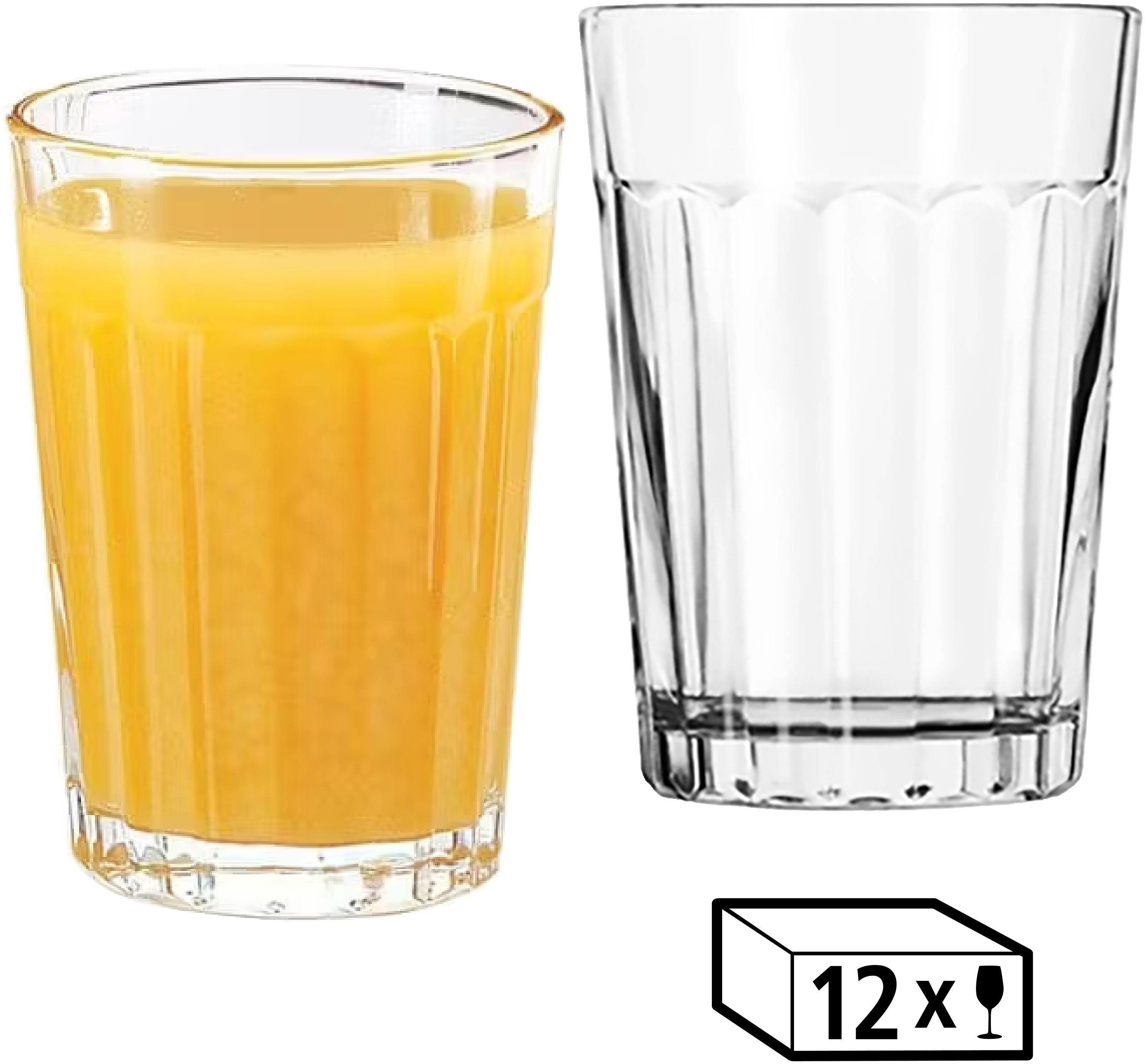 LIBBEY Gläser-Set Rocks Glas -PANELED TUMBLERS- 207 ml, Ø: 7,5 cm, H: 10,5 cm, 12er Set, 12-tlg., Glas, hochwertig verarbeitet, im modernen Design