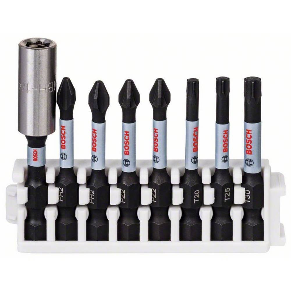 BOSCH Kreuzschlitz-Bit Schrauberbit-Set Impact Control, 8-teilig, PH1