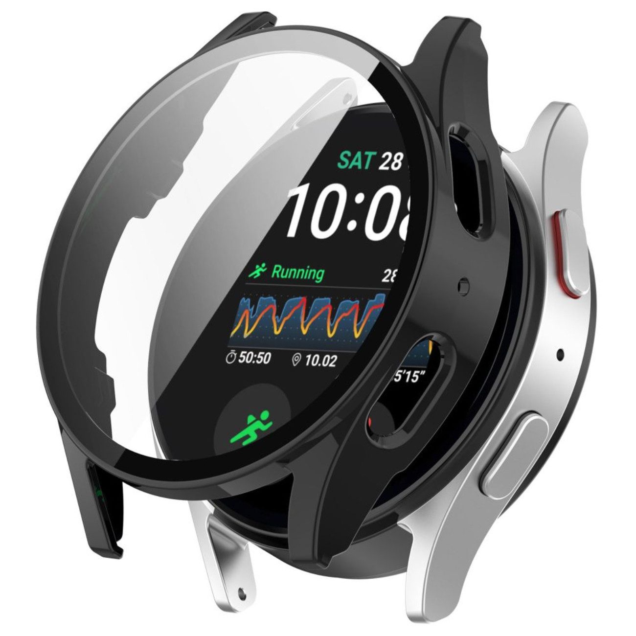 TECH PROTECT Smartwatch-Hülle Defense360 1,5, Hülle mit integriertem Glas für kompletten Uhrenschutz