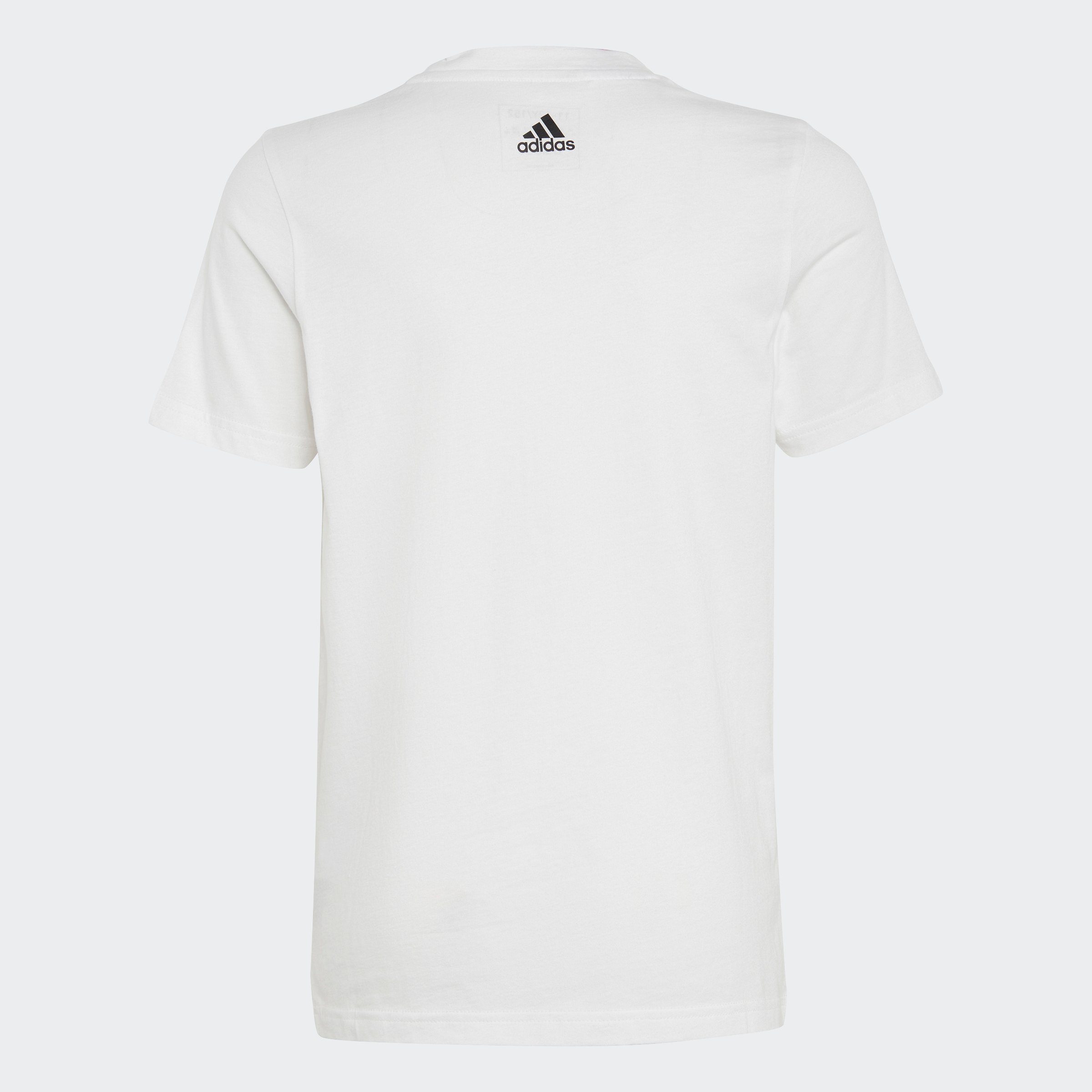 LINEAR COTTON White T-Shirt Sportswear LOGO adidas / Black ESSENTIALS