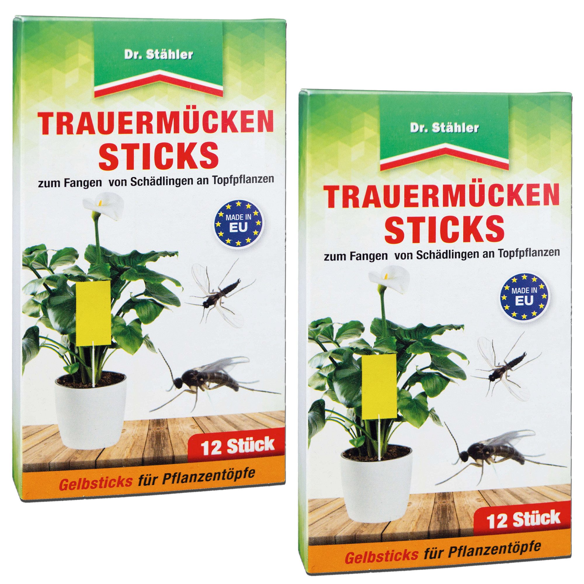 Dr. Stähler Insektenfalle Trauermücken-Sticks: Effektive Bekämpfung von Weiße Fliegen, Trauermücken-Sticks – Klebefallen für Topf- & Balkonpflanzen, giftfrei