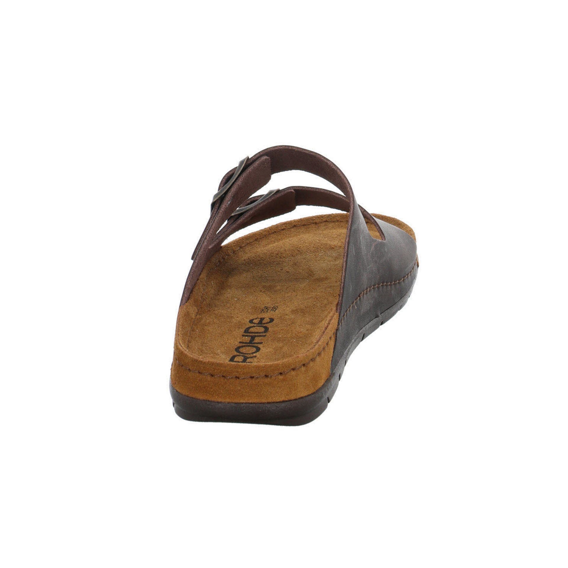 Rodigo Herren Rohde Mocca Glattleder Pantolette Sandalen Hausschuh Pantoletten