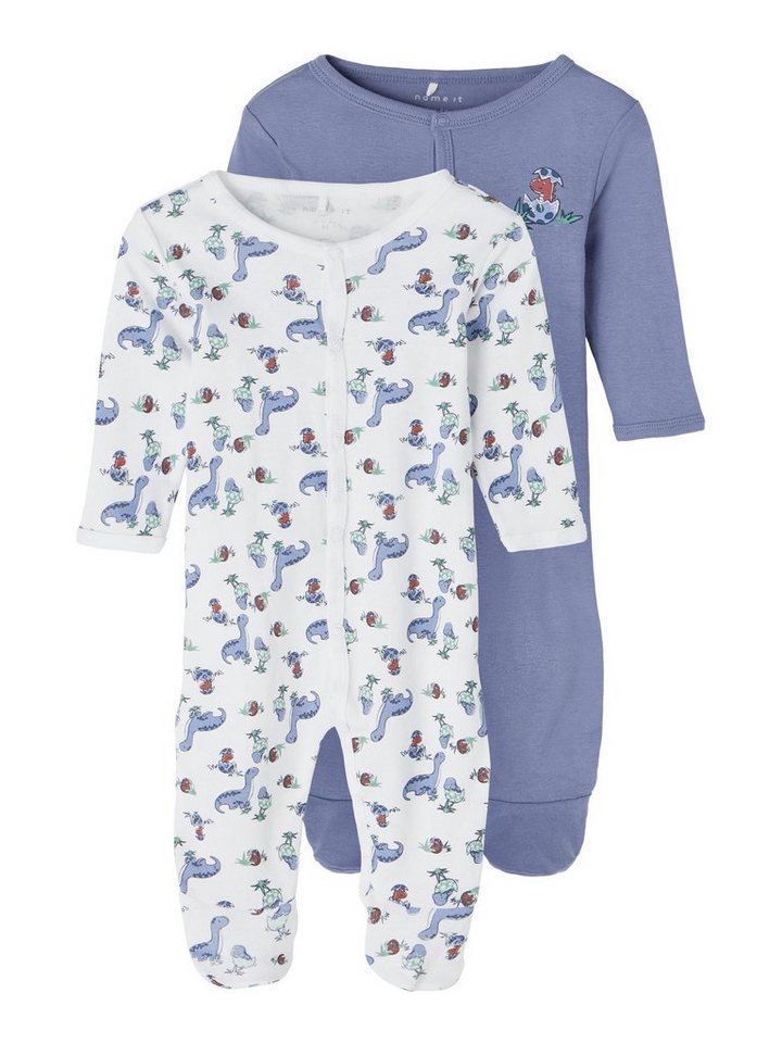 Name It Strampler Name It Baby Jungen Schlafoveralls im 2er Pack Füßen (2- tlg), Name it Baby Jungen Schlafstrampler 2er Pack W/F WILD DINO