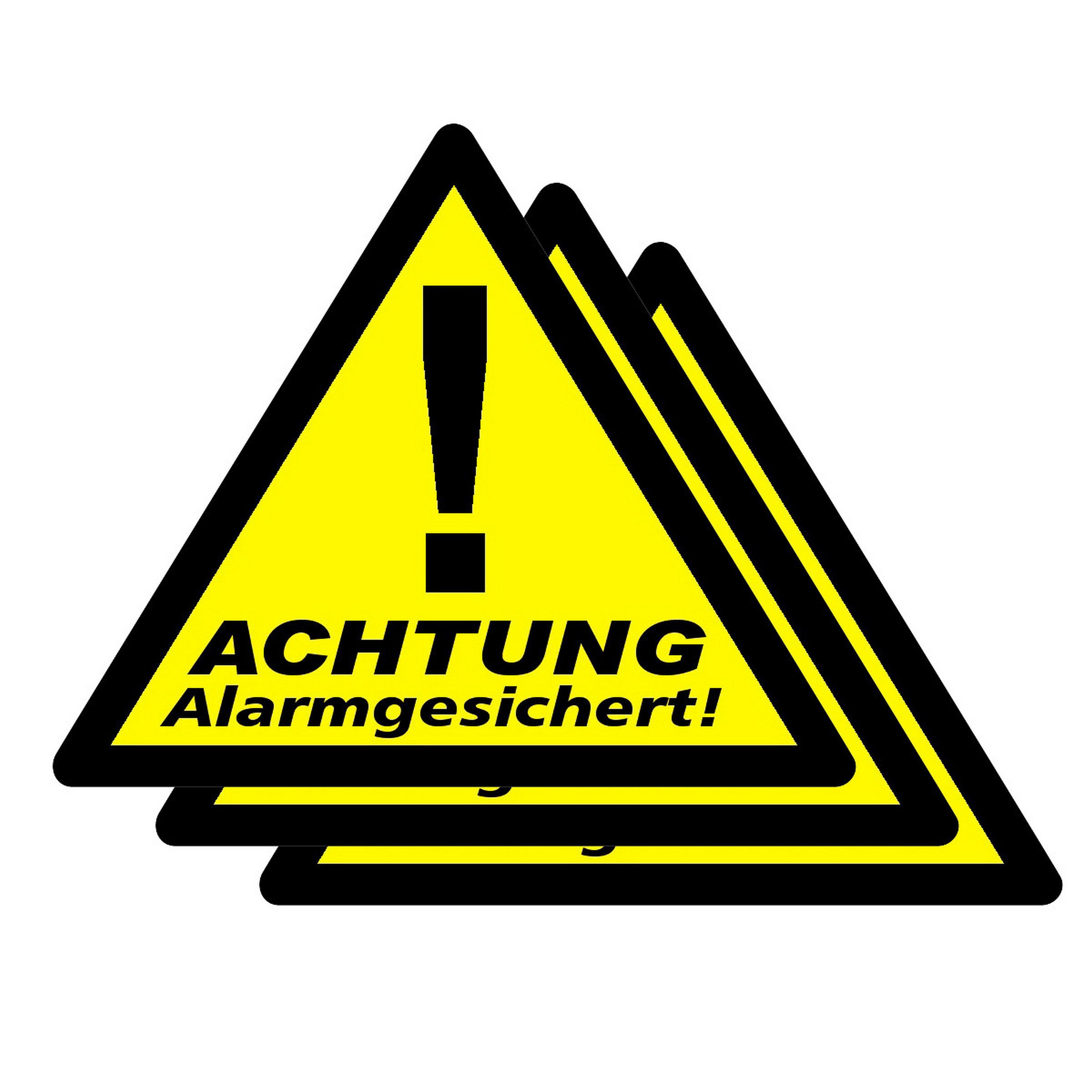 WAK-A Aufkleber >Alarmgesichert< 3er Alarmanlage