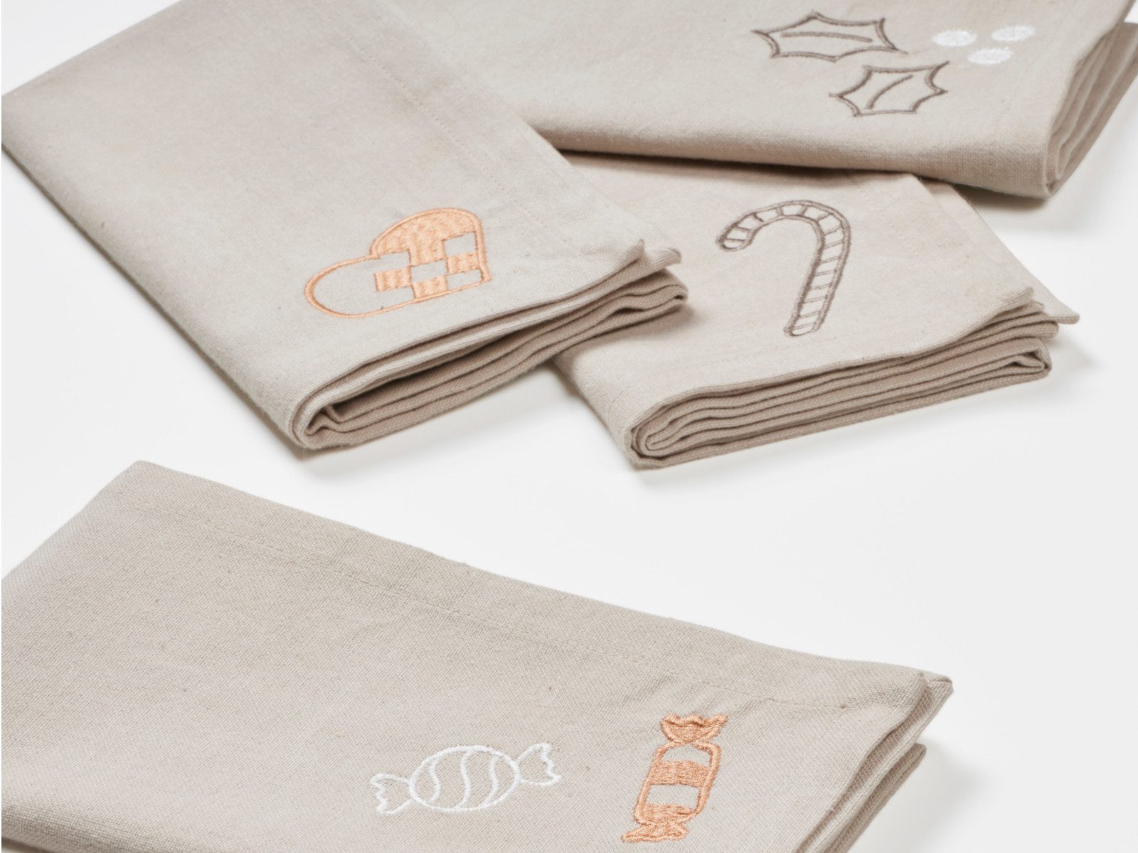 Broste Copenhagen Stoffserviette Fryd Serviette beige 45x45cm Set4