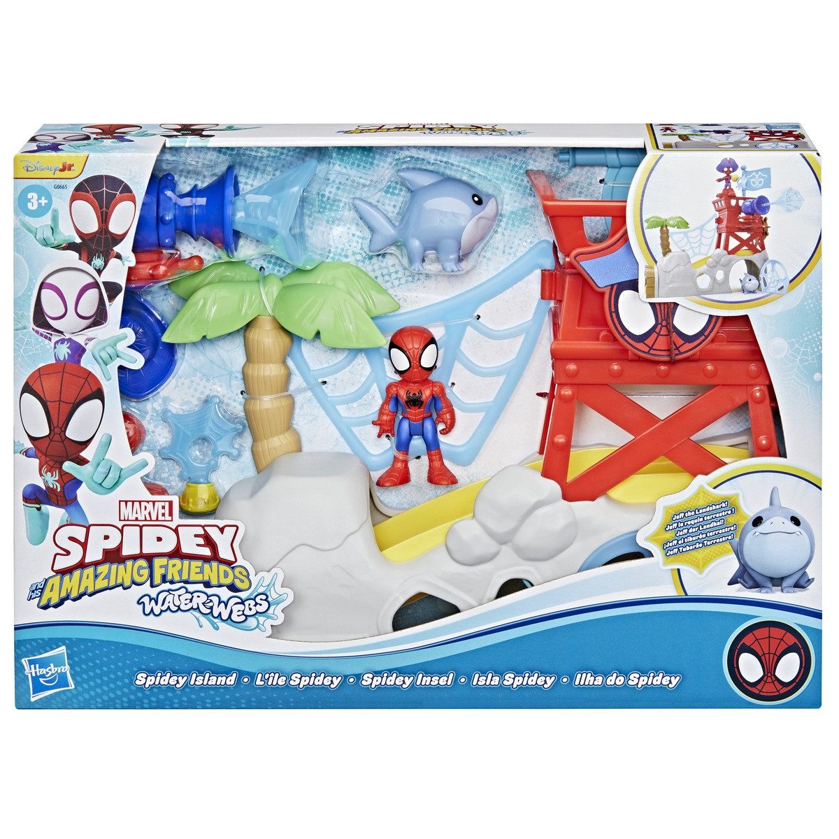 Hasbro Actionfigur Marvel Spidey and his amazing Friends Spielset Water-Webs Insel