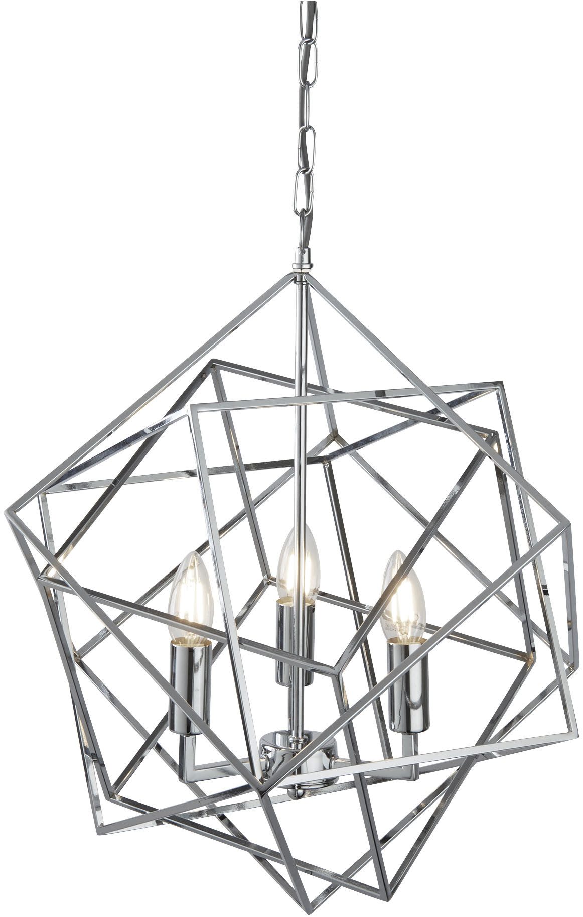 Searchlight Hängeleuchte Hängeleuchte Cube, 3-flammig, ohne Leuchtmittel, Minimalistisches Ambiente
