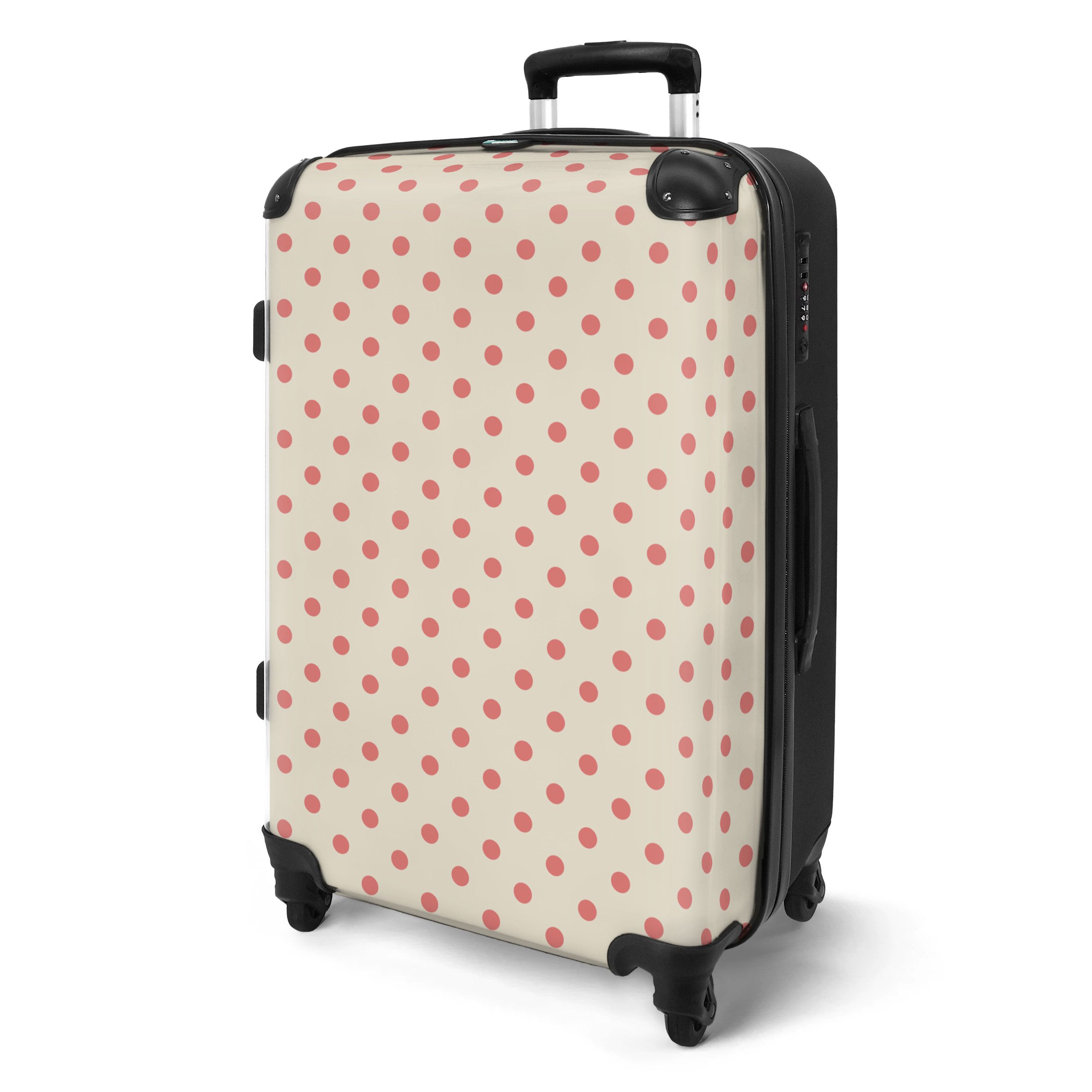 NoBoringSuitcases.com© Hartschalen-Trolley Punkte - Rosa - günstig online kaufen