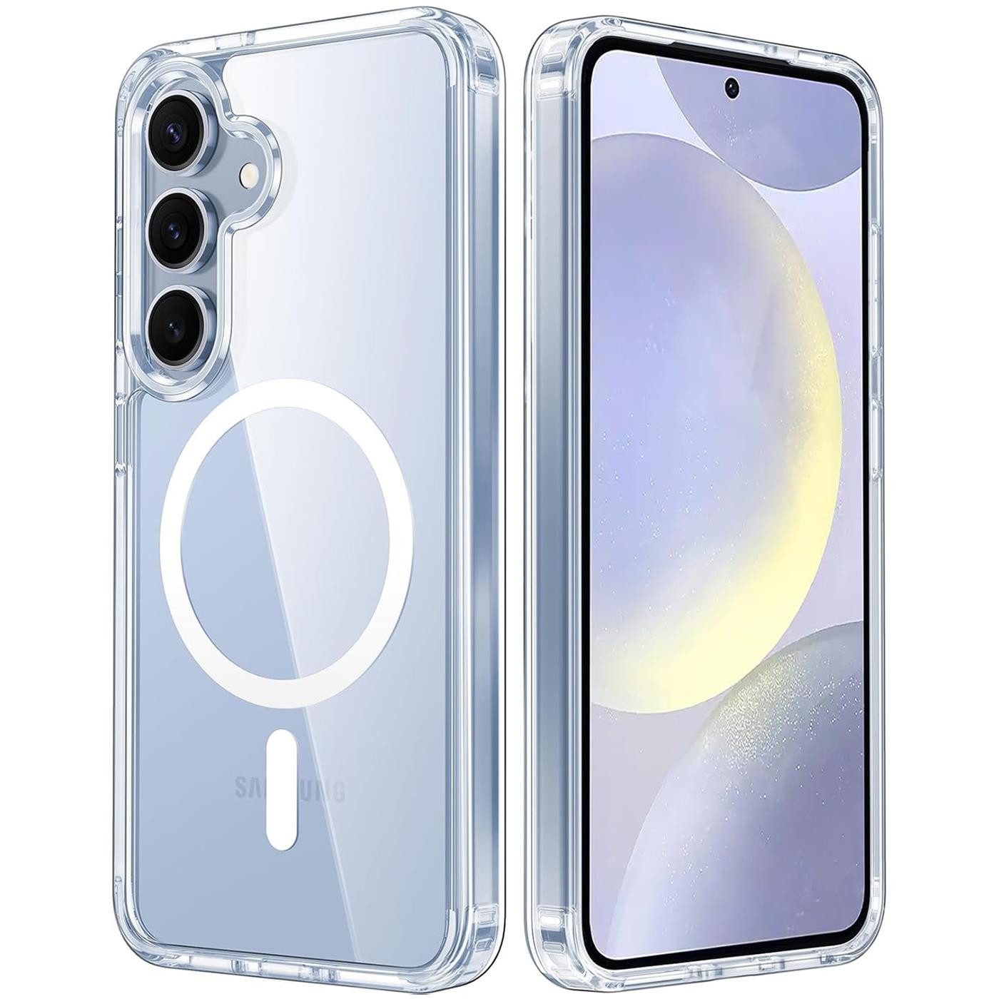 CoolGadget Handyhülle Premium Silikon Handy Case für Samsung Galaxy S24 6,2 Zoll, Hülle Transparent Schutzhülle kompatibel mit MagSafe Zubehör