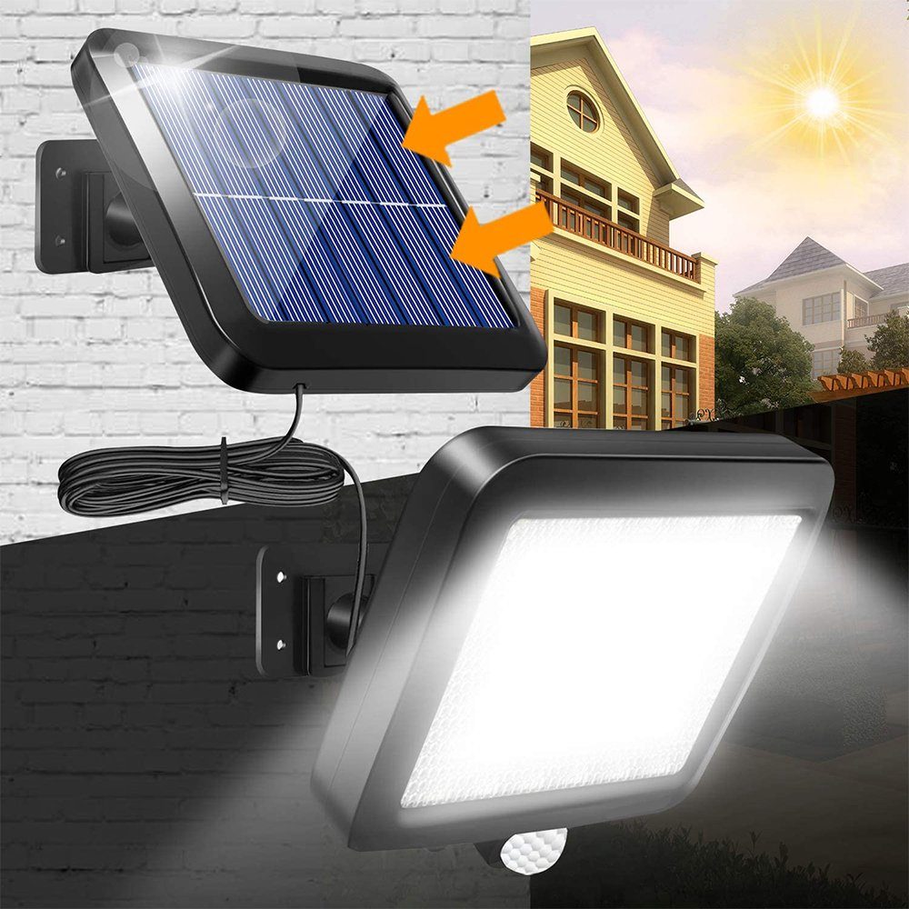 Außen Bewegungsmelder mit LED für Solarlampen Außen, GelldG 56 Solarleuchte LED Solarleuchte