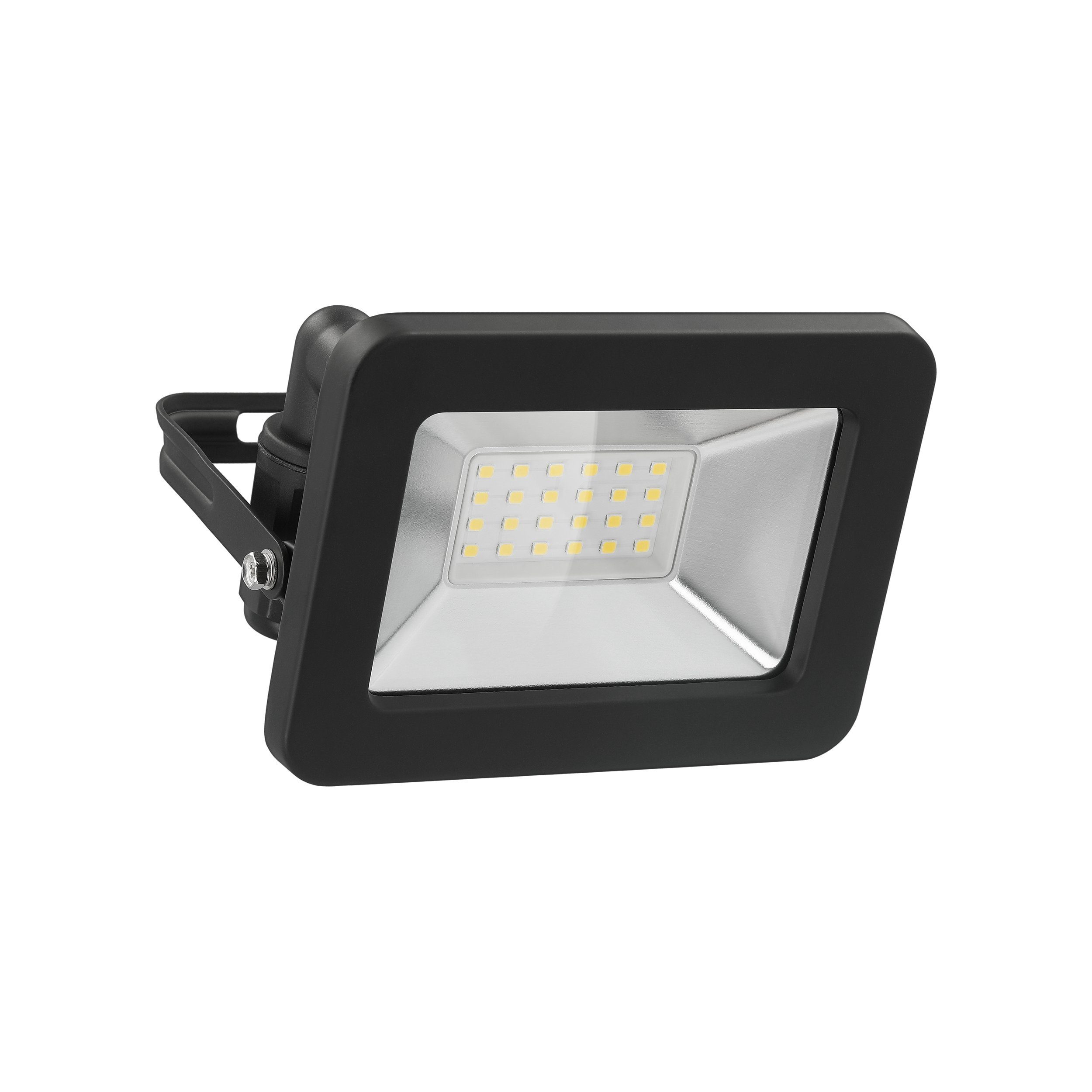 Goobay LED Flutlichtstrahler LED Außenstrahler 20 W Scheinwerfer, LED fest integriert, Neutralweiß, 4000 K / 1700 lm / M16 Kabelverschraubung / Schwarz