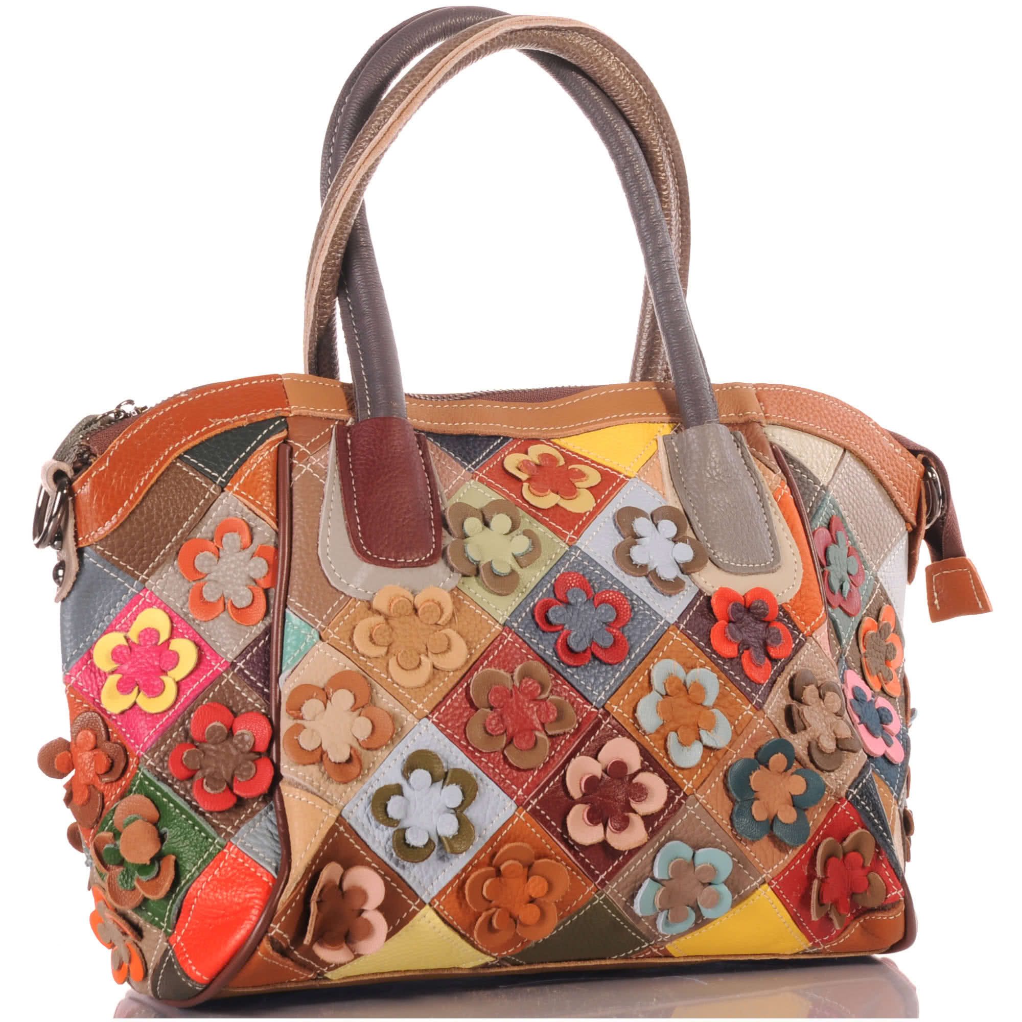 KMISSO Henkeltasche Damen Leder Patchwork Umhänge Henkel Schulter Tasche 30 günstig online kaufen